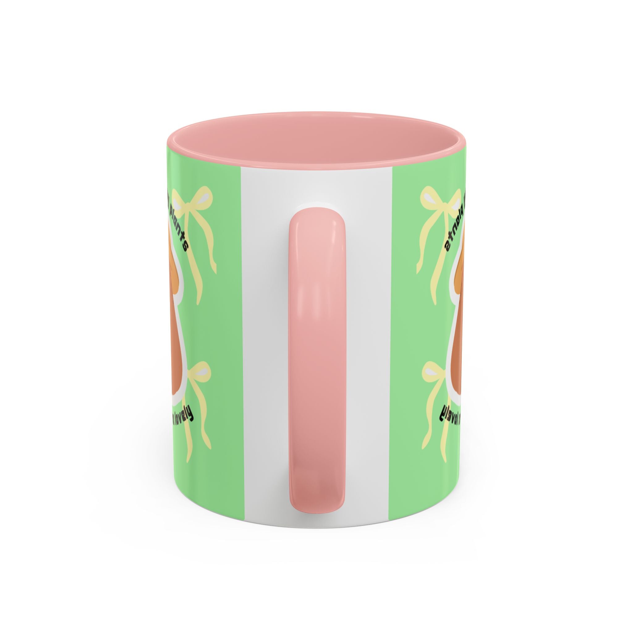 Accent Coffee Mug - Cute Bear Watering Plants ‘Cute Pots and Happy Plants Make Life Extra Lovely’