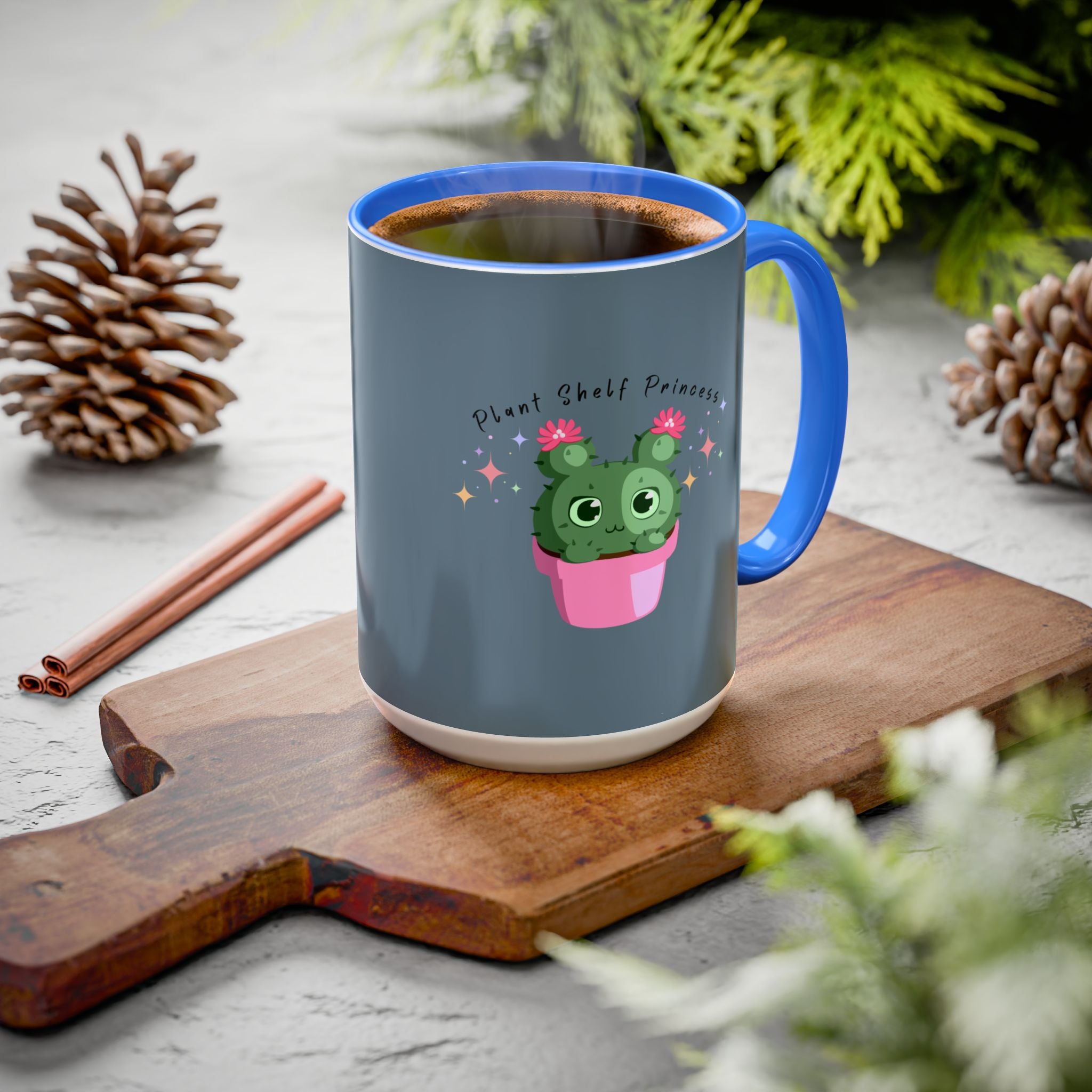 Plant Shelf Princess Ceramic Mug — Cute Cactus 11oz/15oz Gift