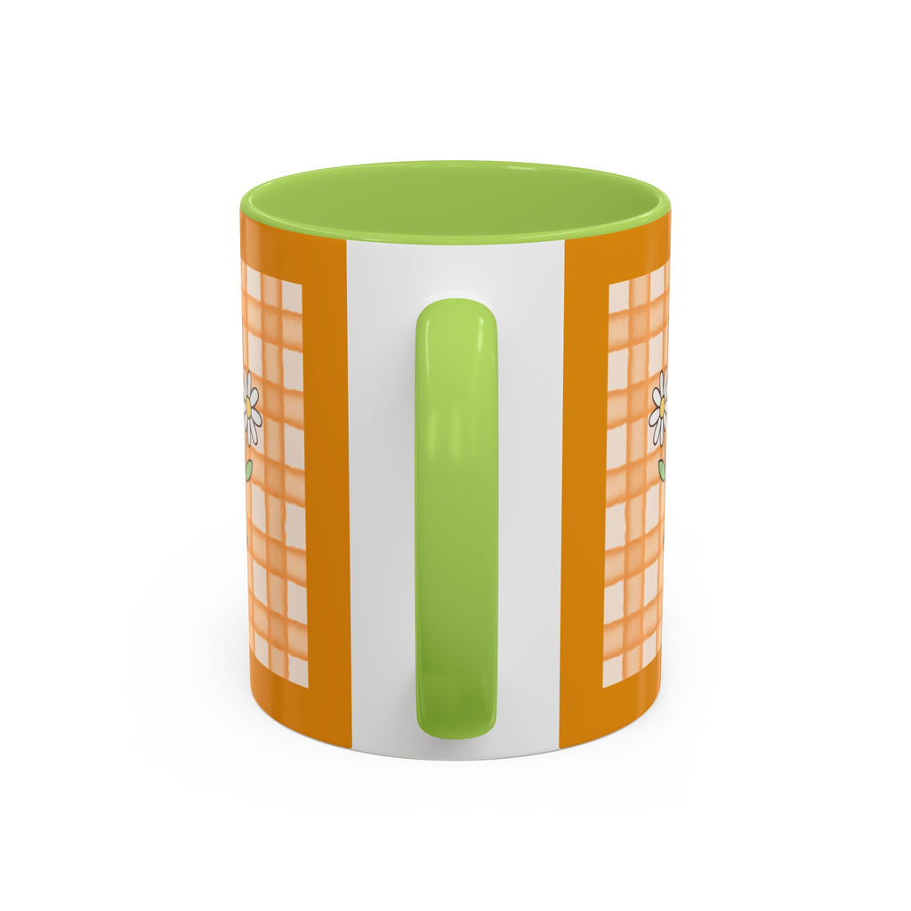 Cute Cow Plaid Accent Coffee Mug — Farmhouse Daisy Cow Design (11/15oz)