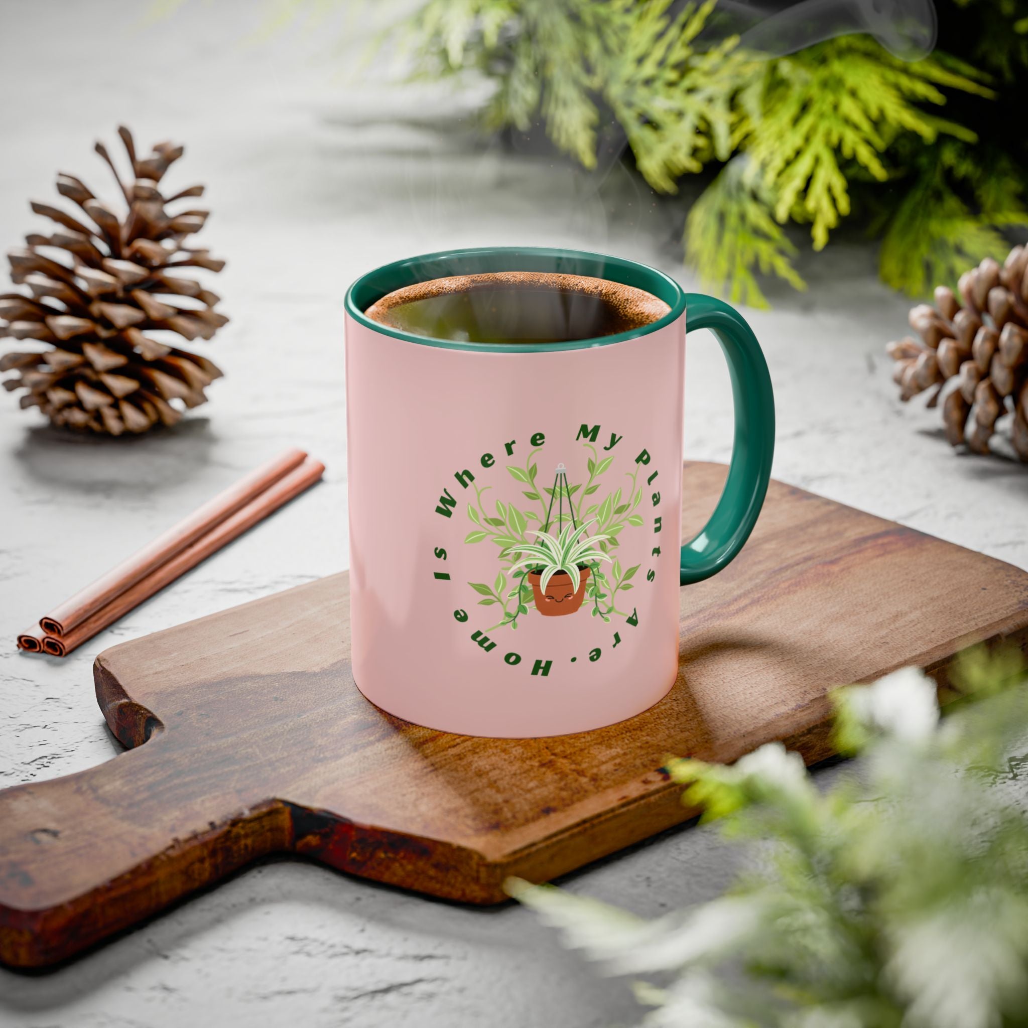Plant Mom Mug – 'Home Is Where My Plants Are' Ceramic Coffee Cup (11oz & 15oz)