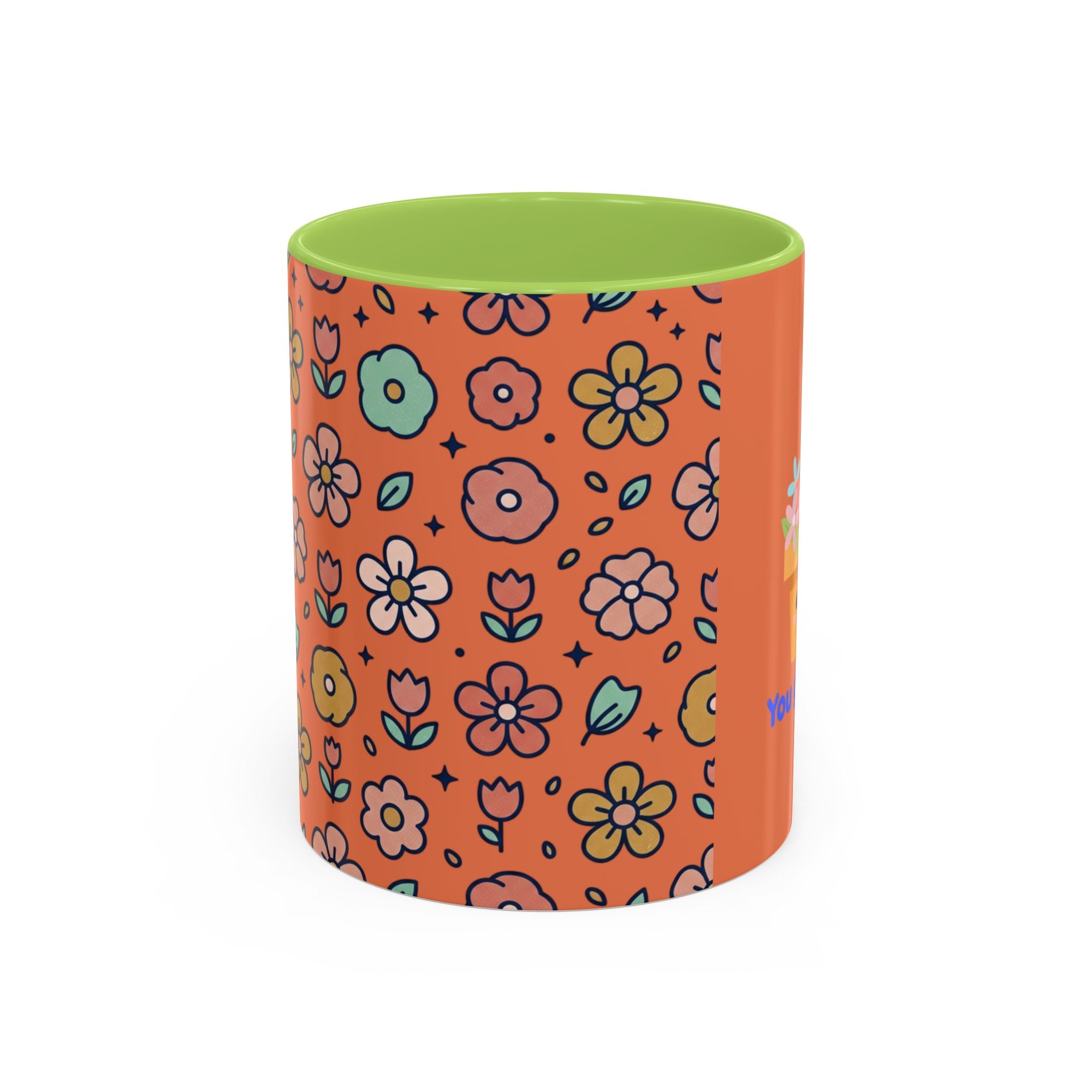 You Grow Girl Floral Coffee Mug — Cute Flower Pot Accent Mug (11oz)