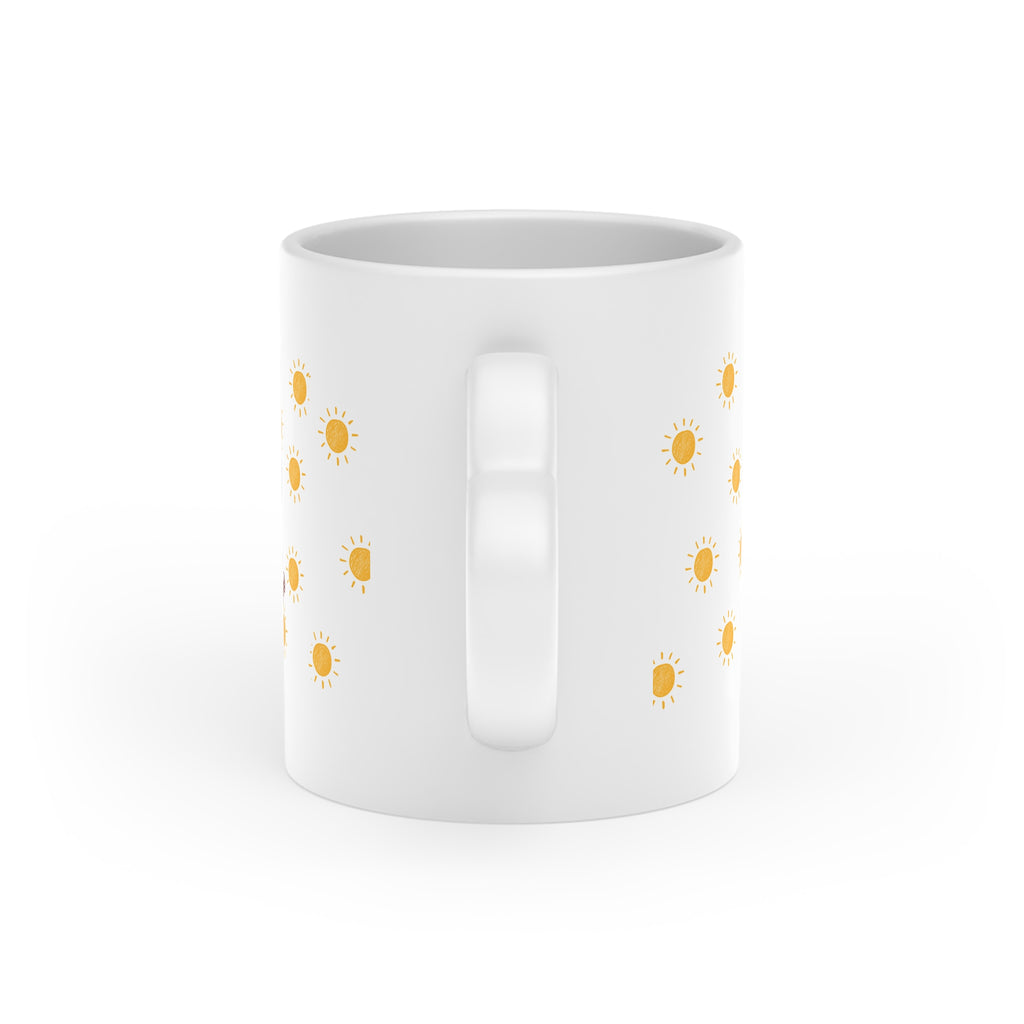 Sun Pattern Mug — Cute Heart Floral Design Coffee Cup