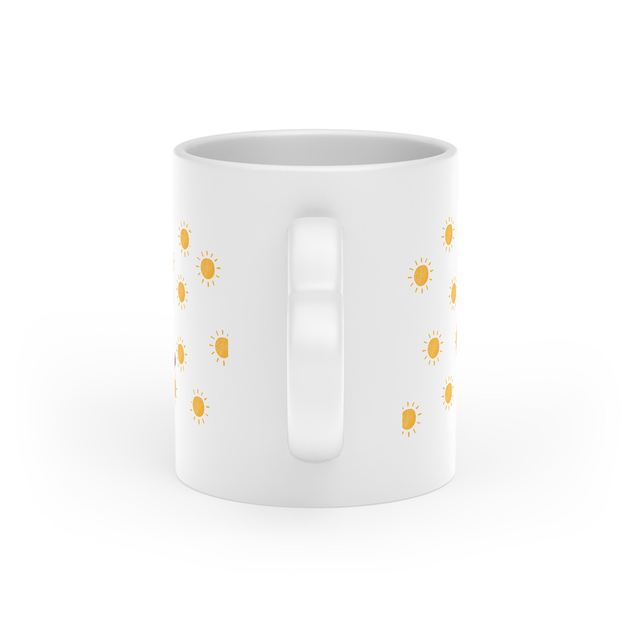 Sun Pattern Mug — Cute Heart Floral Design Coffee Cup