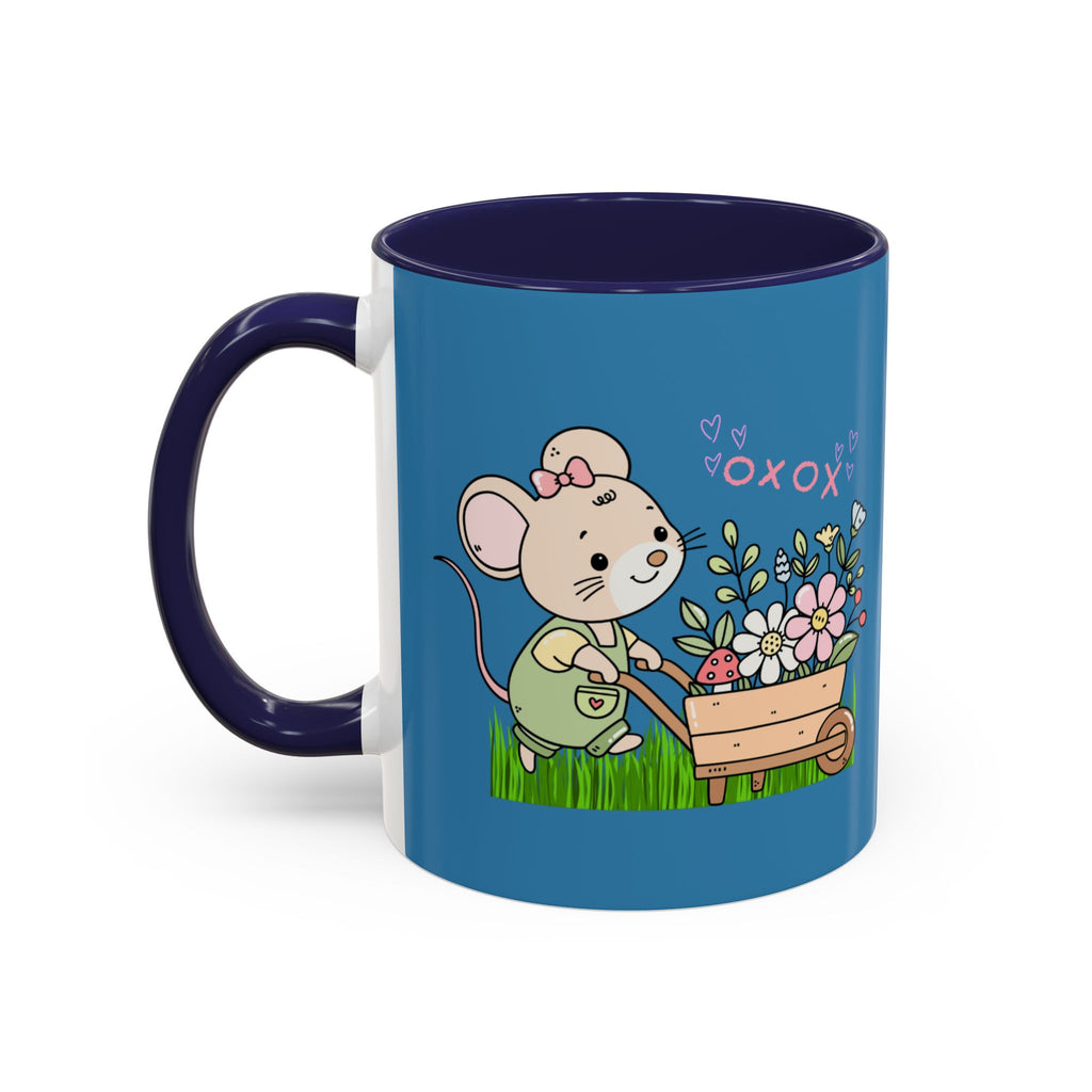 Cute Mouse Floral Coffee Mug — 'XOXO' Accent 11/15oz
