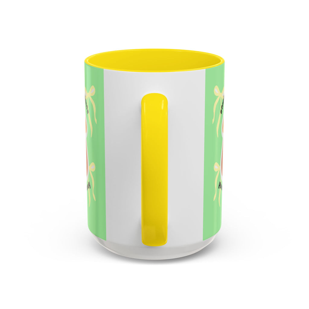 Accent Coffee Mug - Cute Bear Watering Plants ‘Cute Pots and Happy Plants Make Life Extra Lovely’