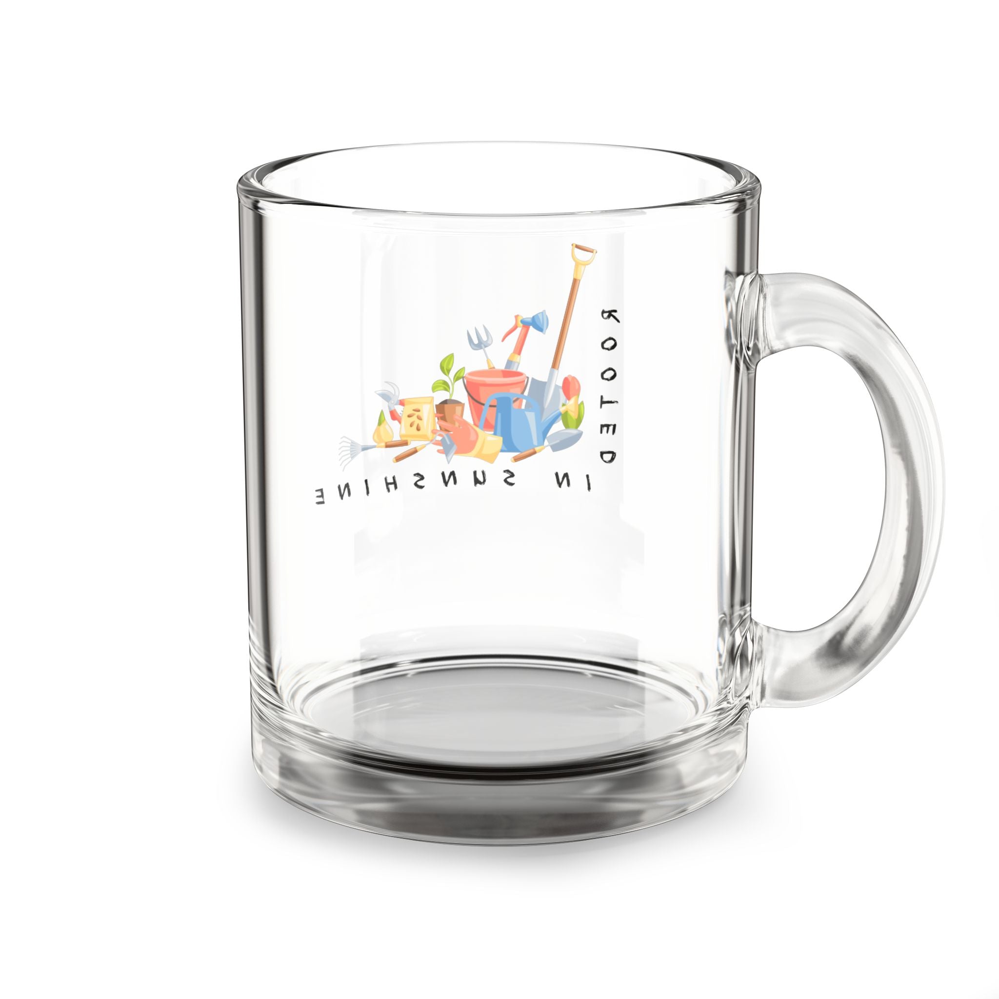 Glass Mug – "Rooted in Sunshine" Gardening Illustration 10oz