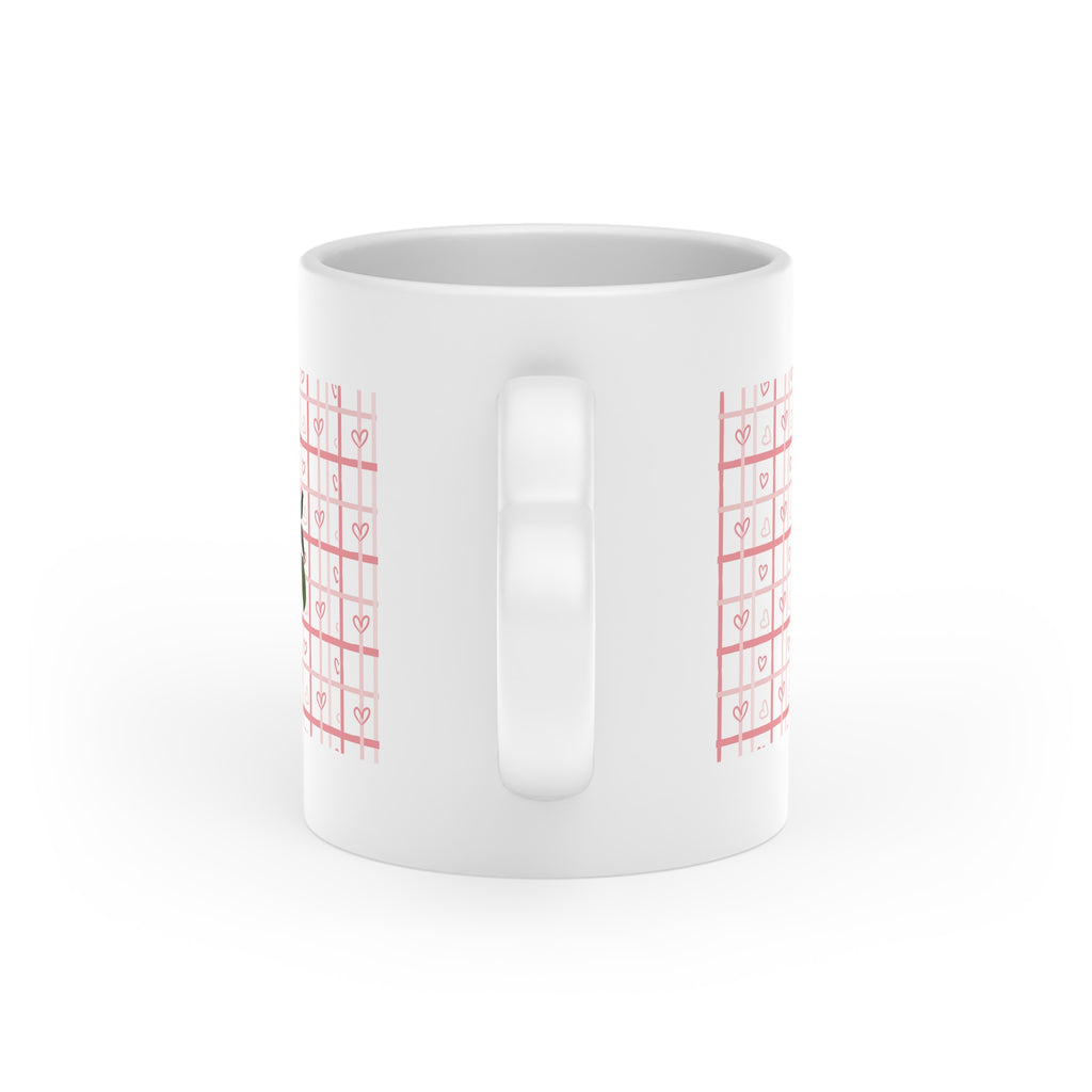 Heart Pattern Floral Mug — Romantic Valentine Coffee Cup