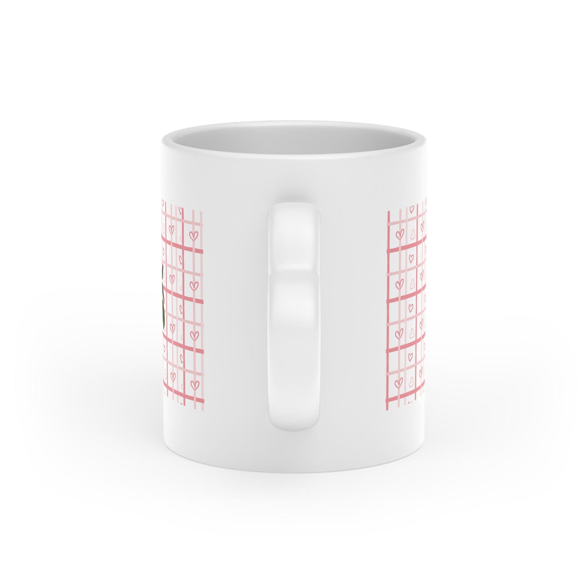 Heart Pattern Floral Mug — Romantic Valentine Coffee Cup