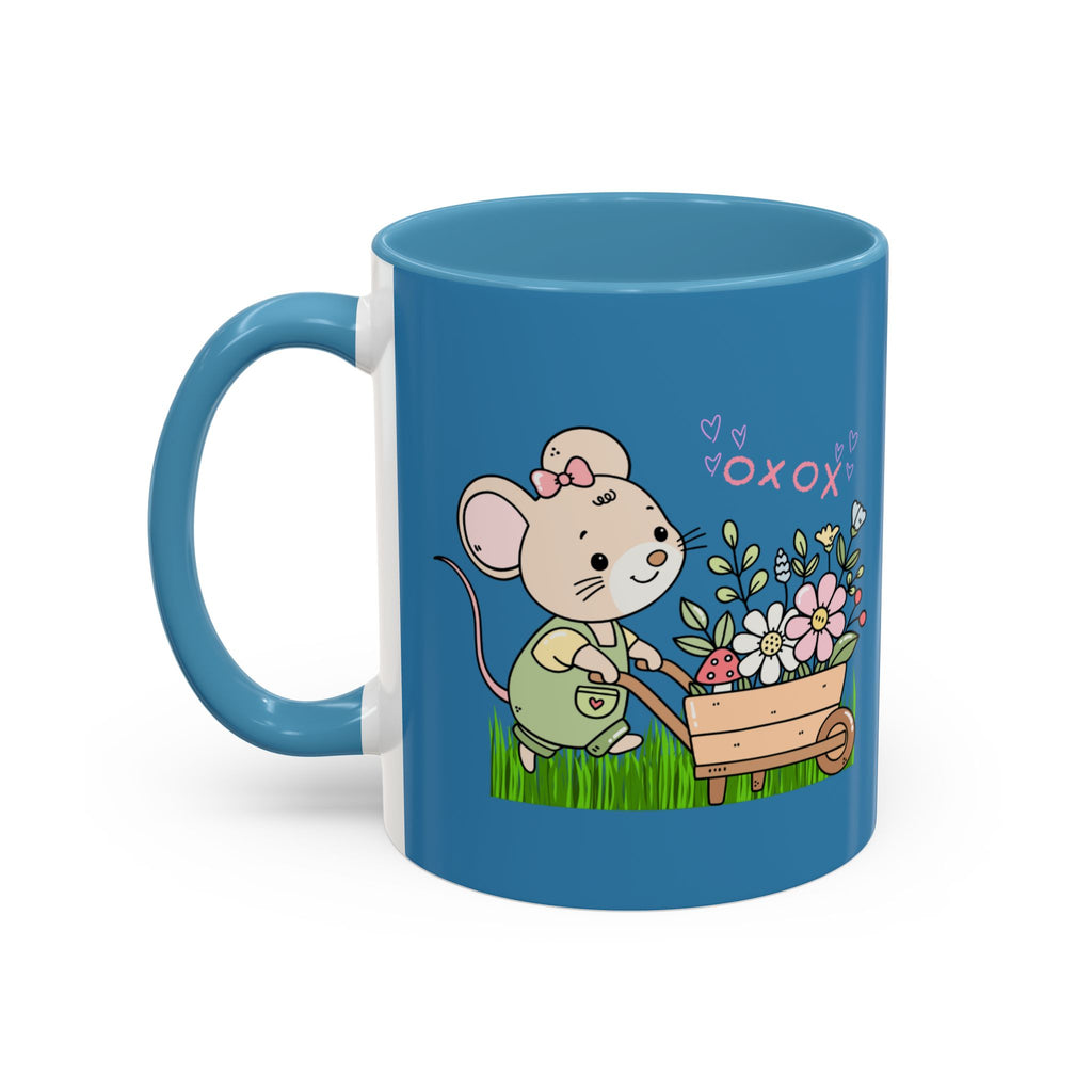 Cute Mouse Floral Coffee Mug — 'XOXO' Accent 11/15oz