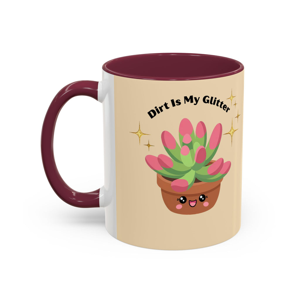 Cactus Coffee Mug — Cute Potted Plant Mug with Sparkles (11oz & 15oz)