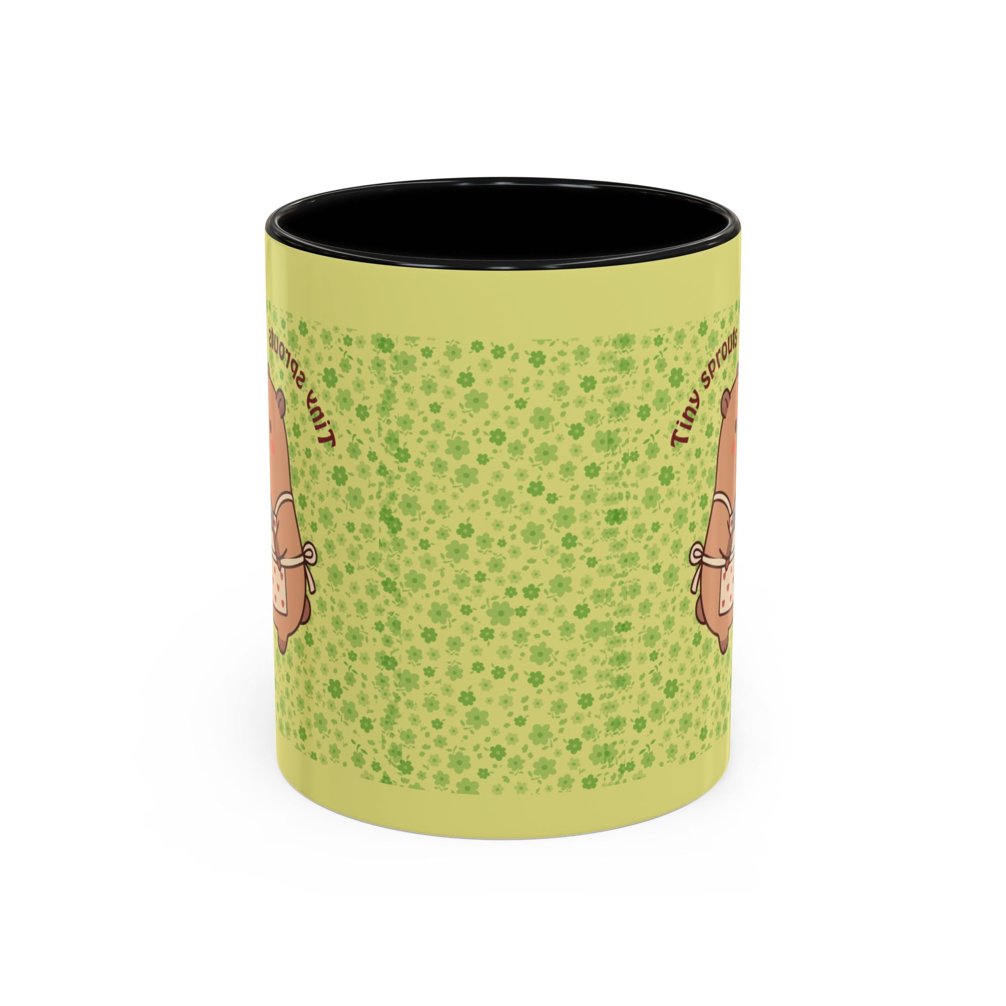 Cute ‘Tiny Sprouts’ Accent Coffee Mug – Kawaii Garden Capybara Design (11/15 oz)