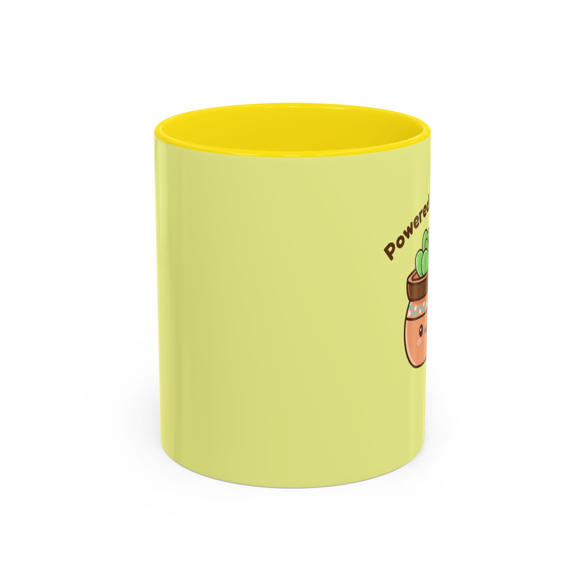 Powered by Plants Succulent Coffee Mug – Cute Kawaii Plant Lover Gift (11/15oz)
