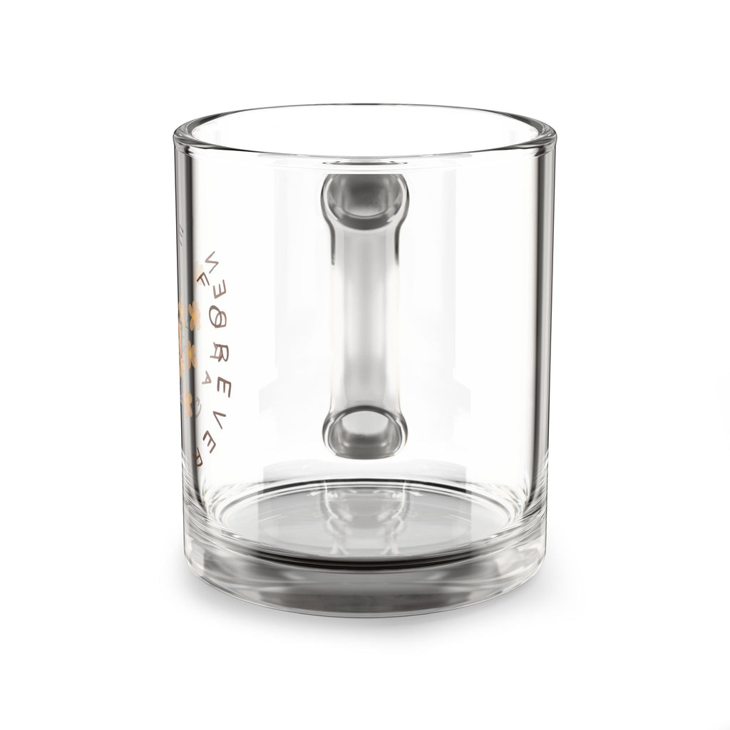 Glass Mug — "Garden Cutie Forever" 10oz Clear Coffee Tea Cup