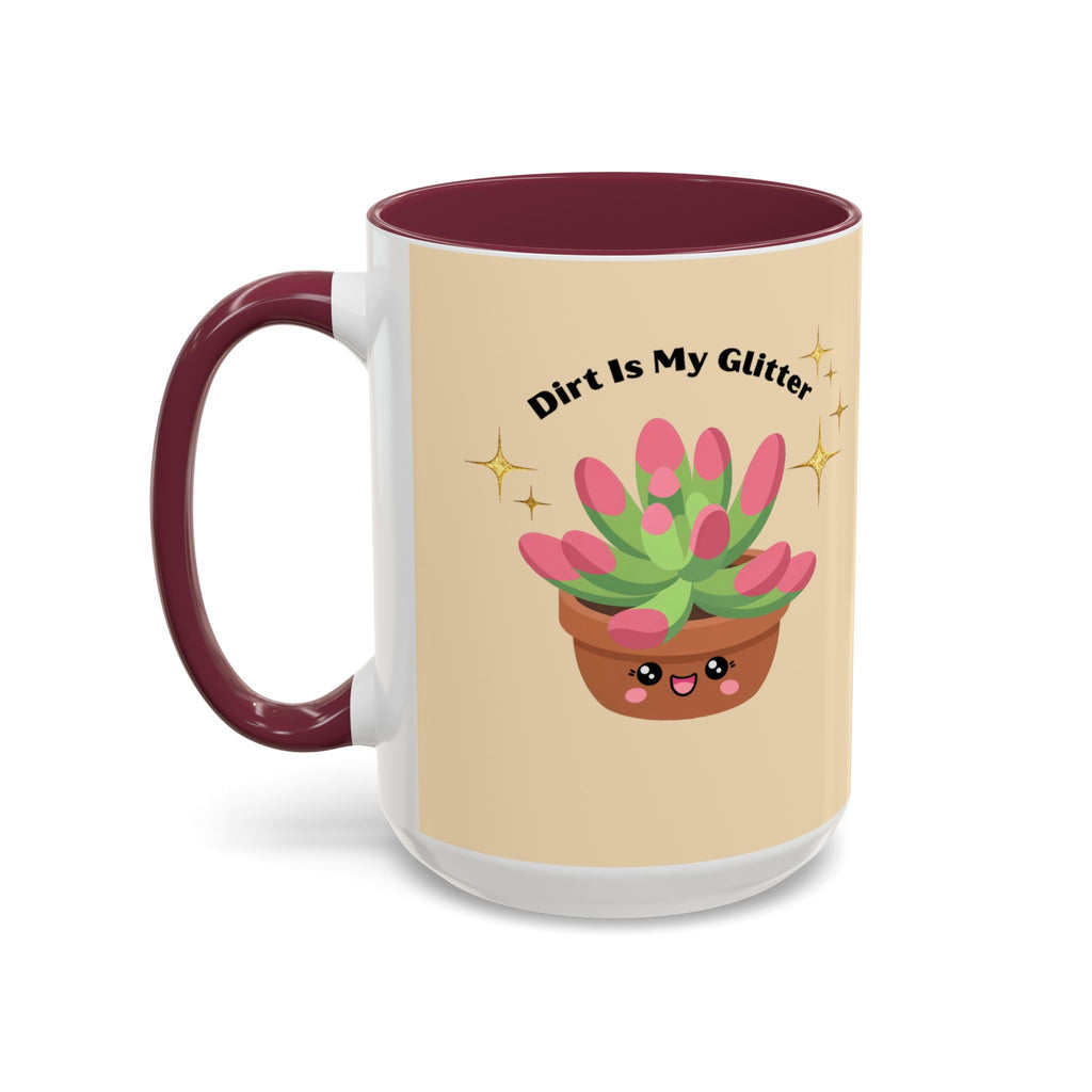 Cactus Coffee Mug — Cute Potted Plant Mug with Sparkles (11oz & 15oz)