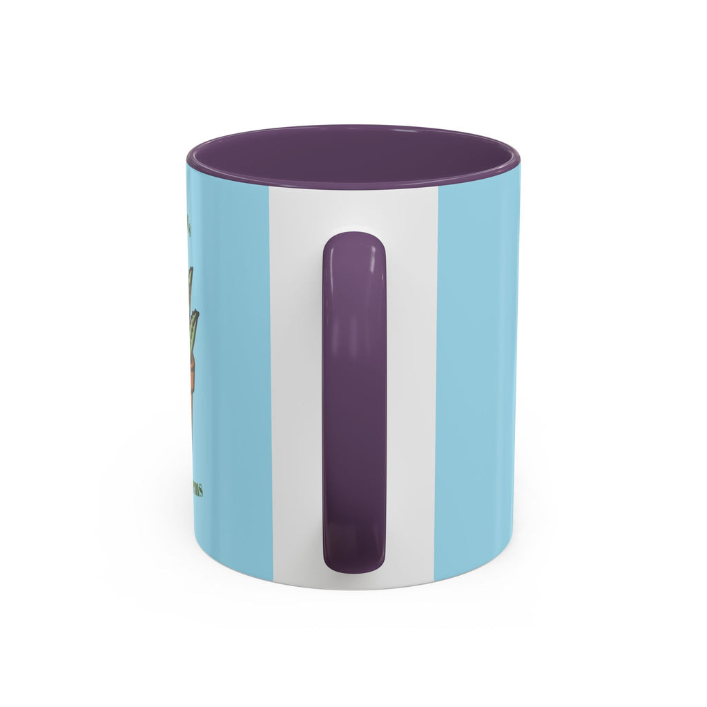 Cute Plant Lover Coffee Mug — "More Plants, Less Problems" Accent Ceramic Mug