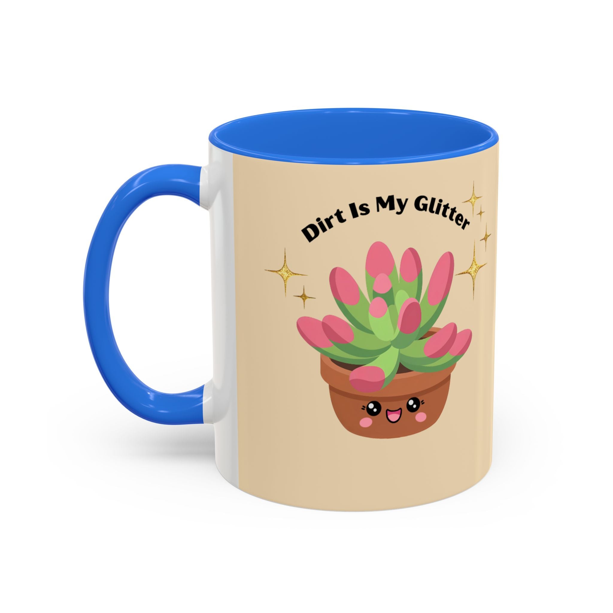 Cactus Coffee Mug — Cute Potted Plant Mug with Sparkles (11oz & 15oz)
