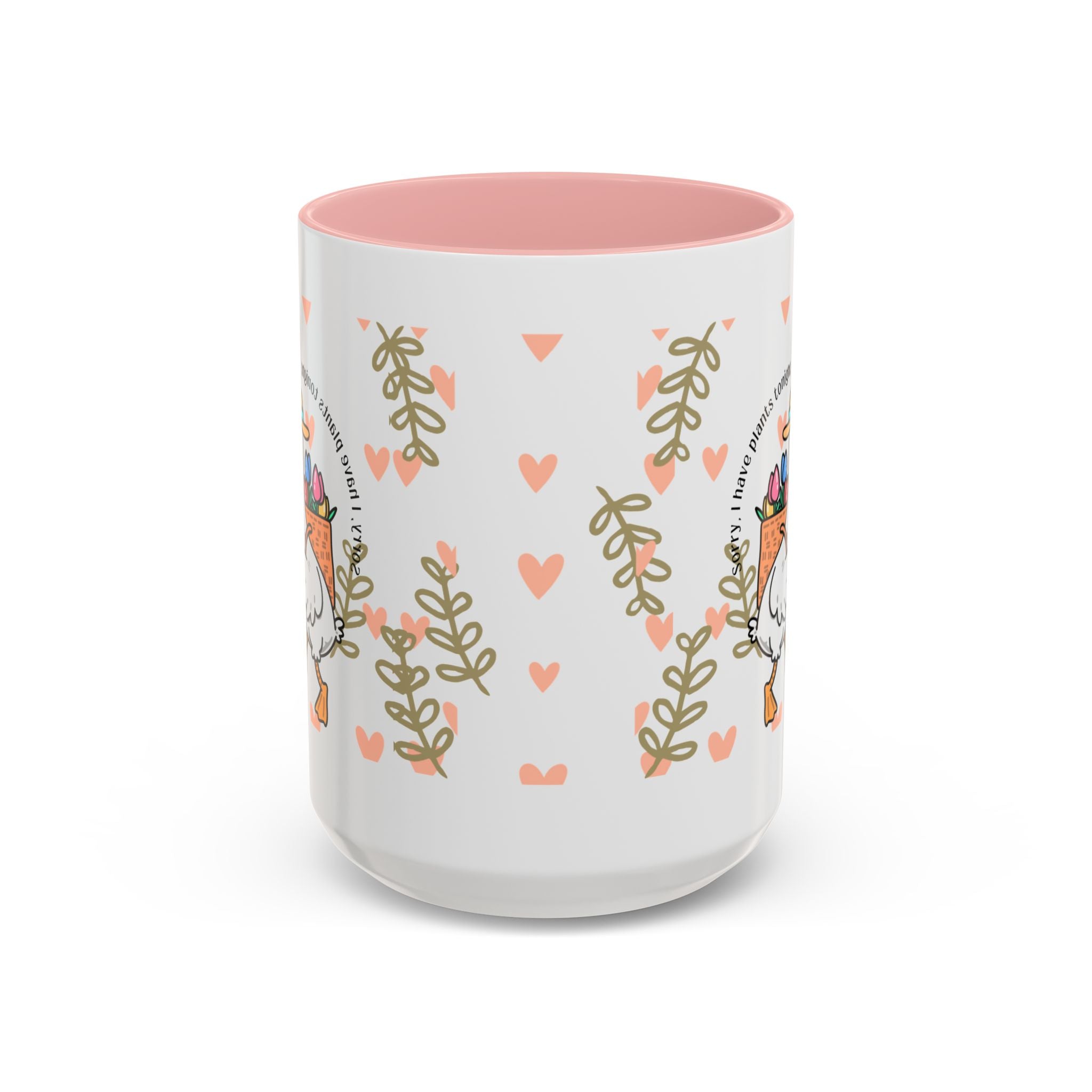 Coffee Mug — Cute Duck Carrying Plants “I Have Plants Tonight” Accent Mug