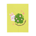 Cute Bunny 'Living That Plant Life' Plush Blanket — Soft Velveteen Throw for Plant Lovers, Kids & Cozy Gift