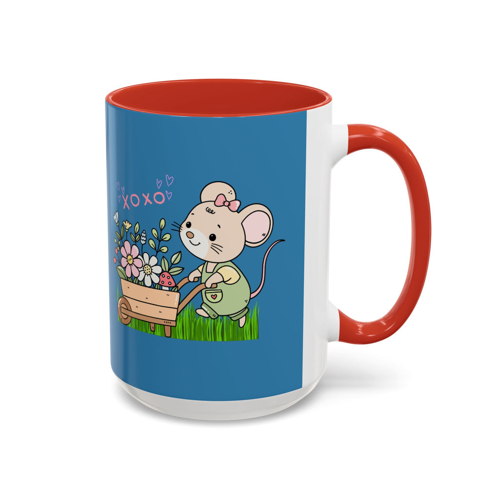 Cute Mouse Floral Coffee Mug — 'XOXO' Accent 11/15oz