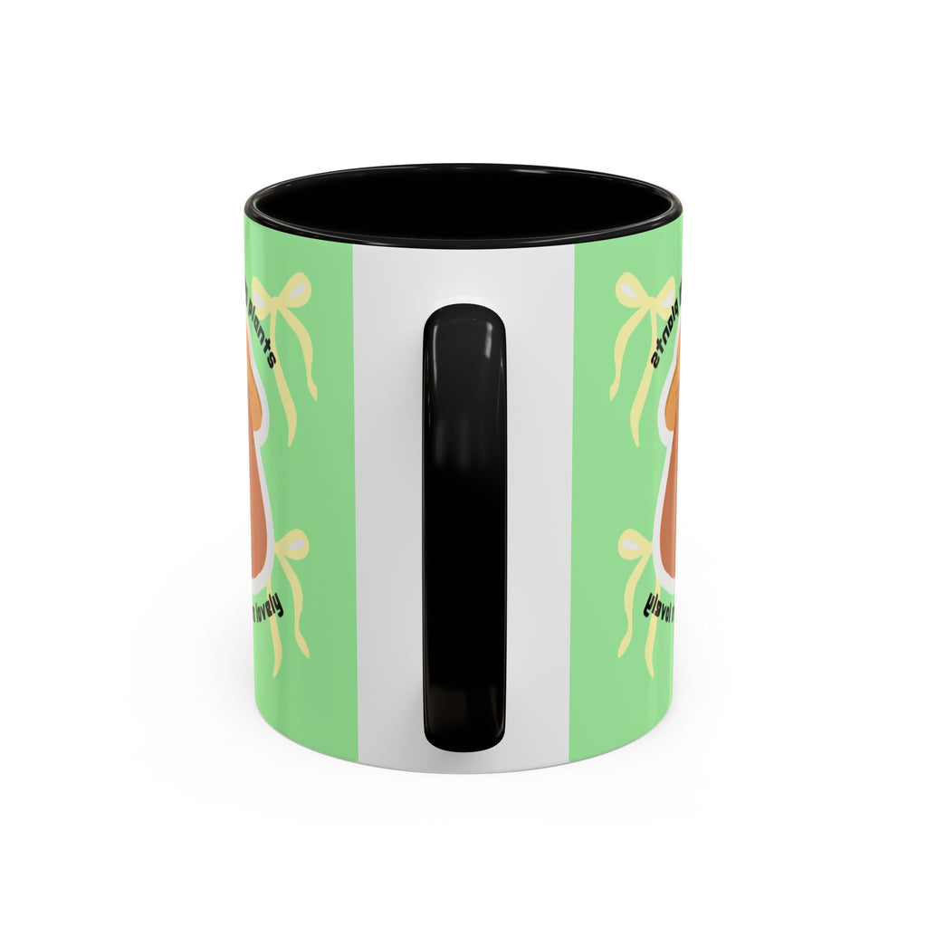 Accent Coffee Mug - Cute Bear Watering Plants ‘Cute Pots and Happy Plants Make Life Extra Lovely’