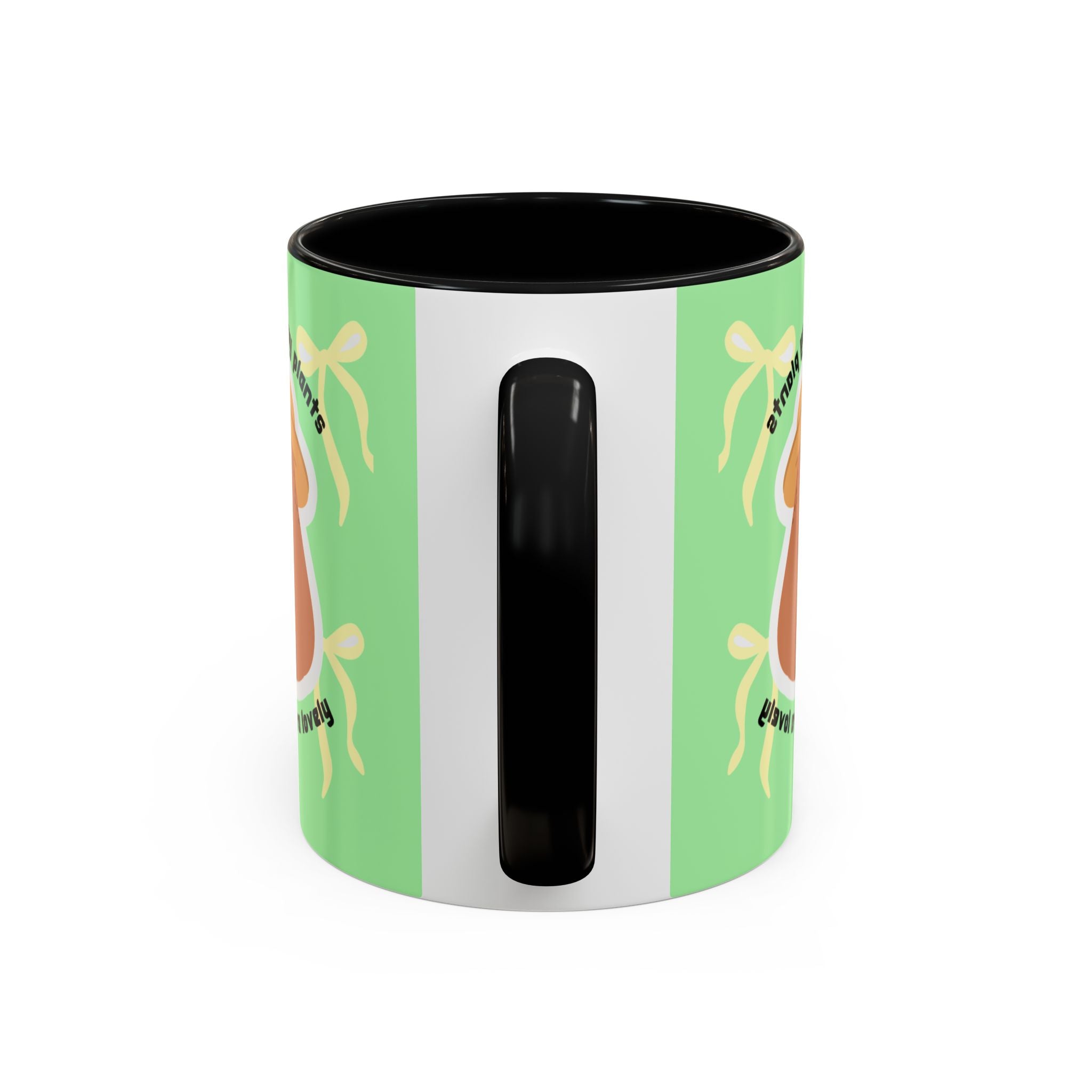 Accent Coffee Mug - Cute Bear Watering Plants ‘Cute Pots and Happy Plants Make Life Extra Lovely’