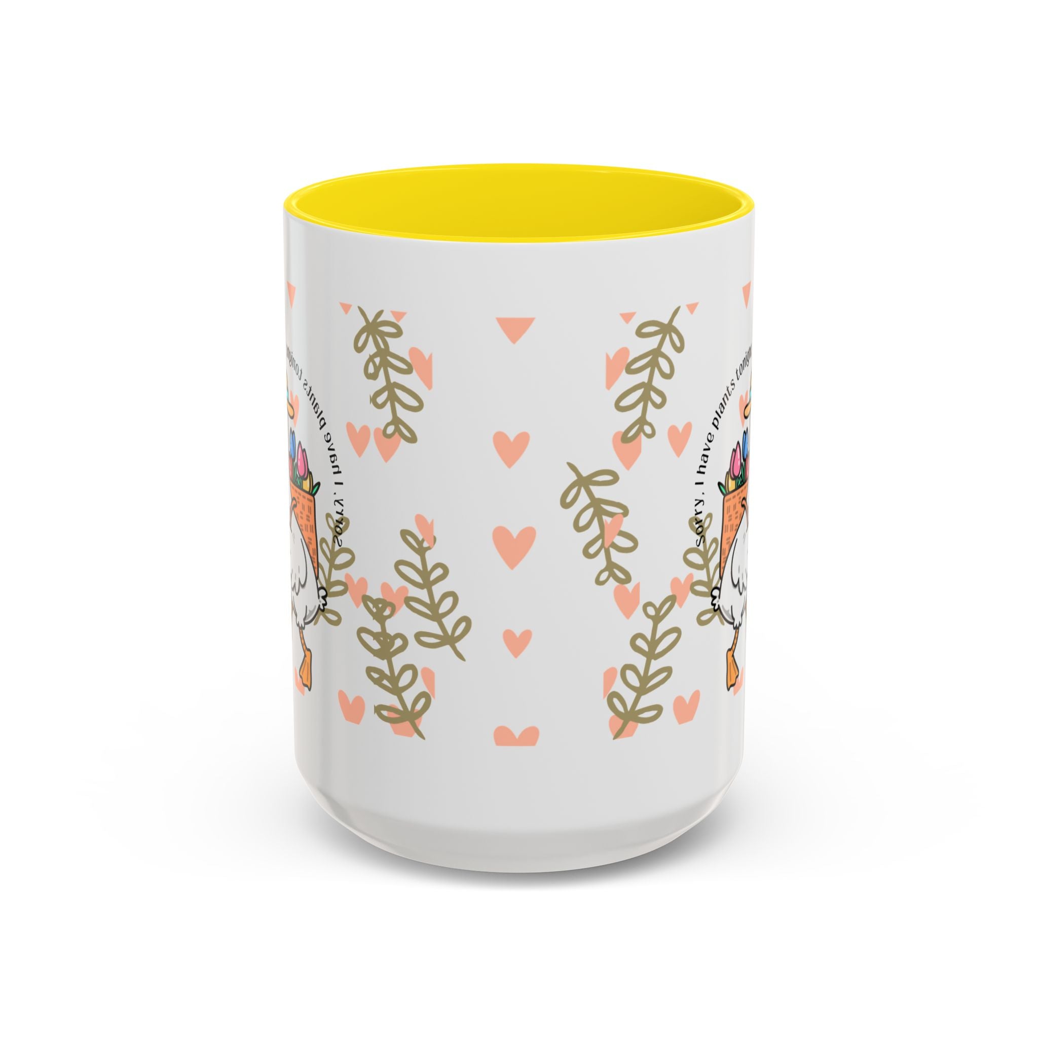 Coffee Mug — Cute Duck Carrying Plants “I Have Plants Tonight” Accent Mug