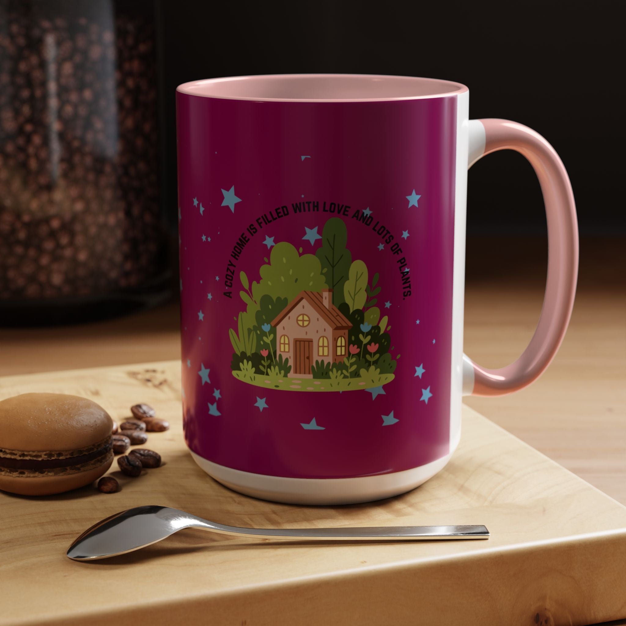 Cozy Cottage Accent Coffee Mug – 'Home Filled with Love and Light' Ceramic 11/15oz