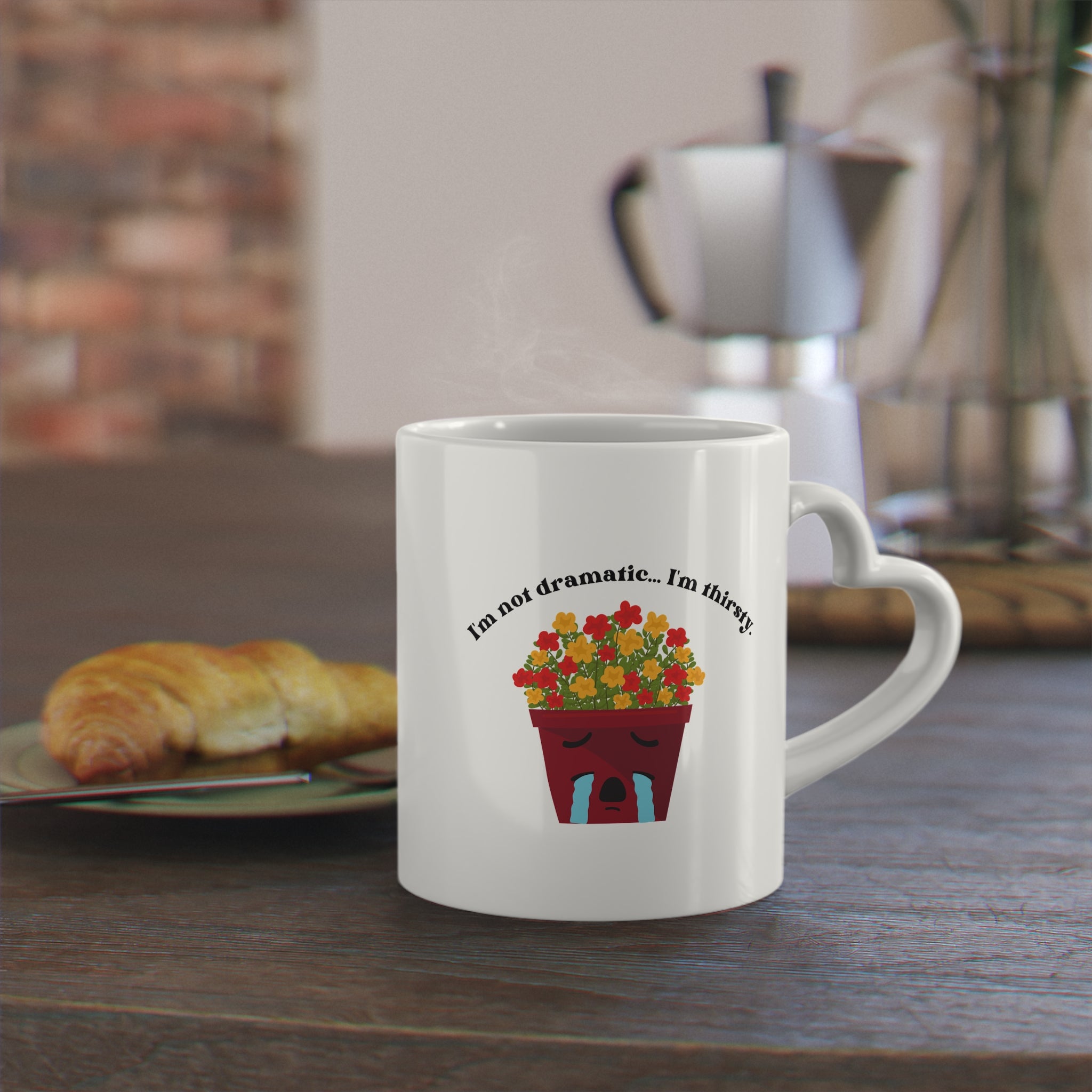 Heart-Shaped Flowers Mug — "I am our language" Coffee Cup, Romantic Floral Gift