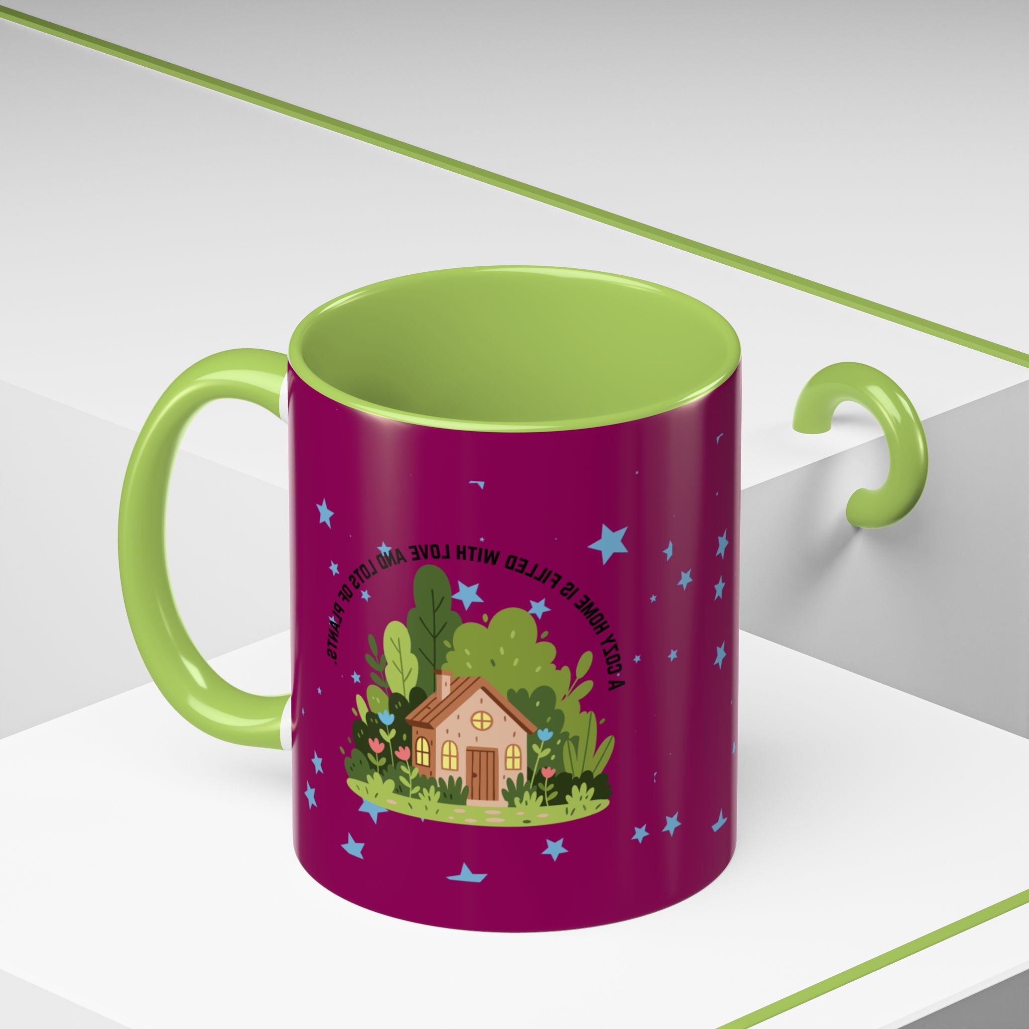Cozy Cottage Accent Coffee Mug – 'Home Filled with Love and Light' Ceramic 11/15oz