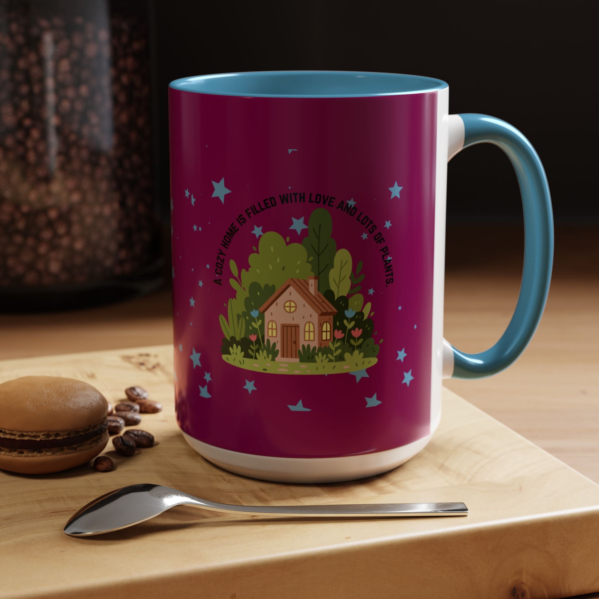 Cozy Cottage Accent Coffee Mug – 'Home Filled with Love and Light' Ceramic 11/15oz