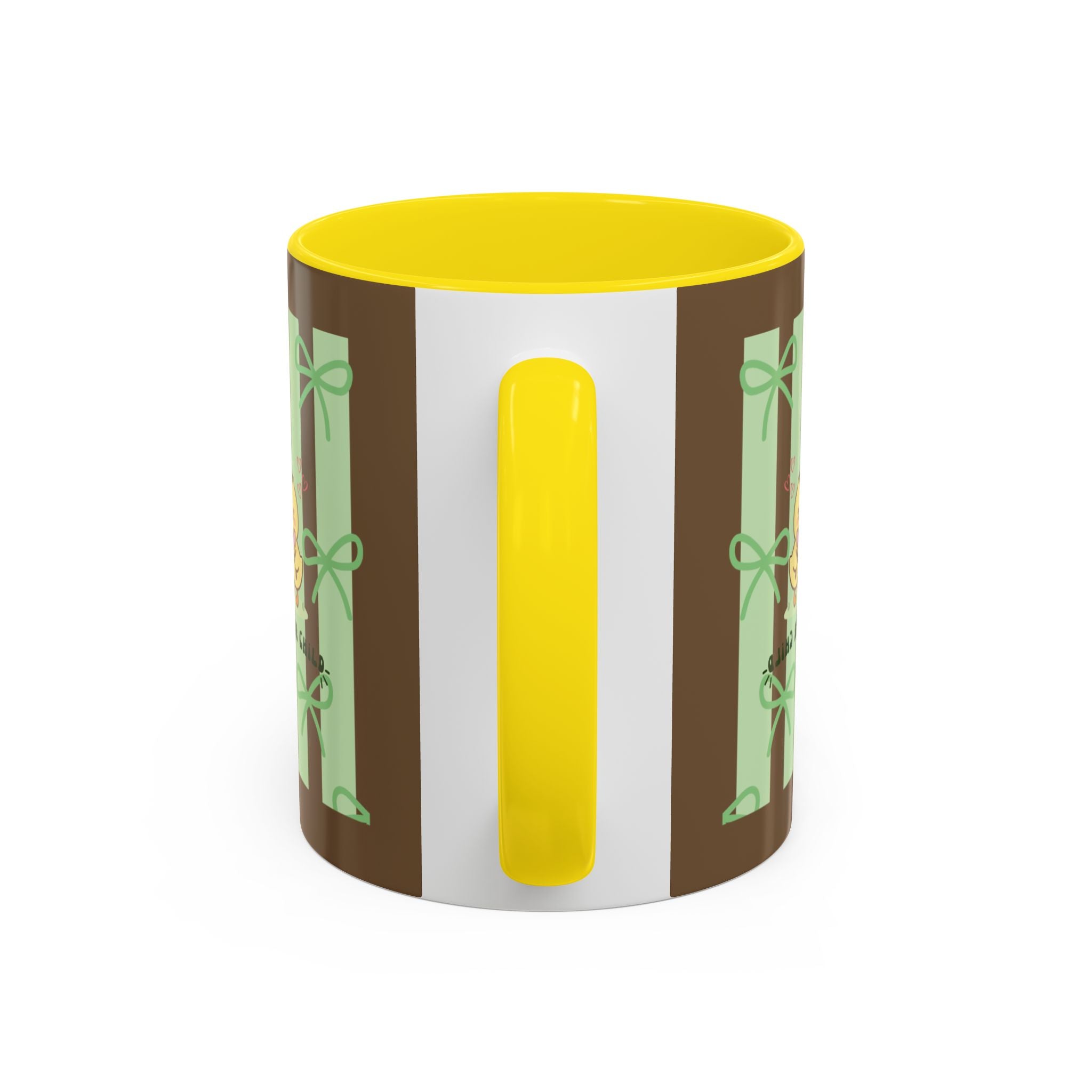 Cute Pig & Chick Accent Coffee Mug — Pastel Stripes, Charming Kawaii Tea/Coffee Cup