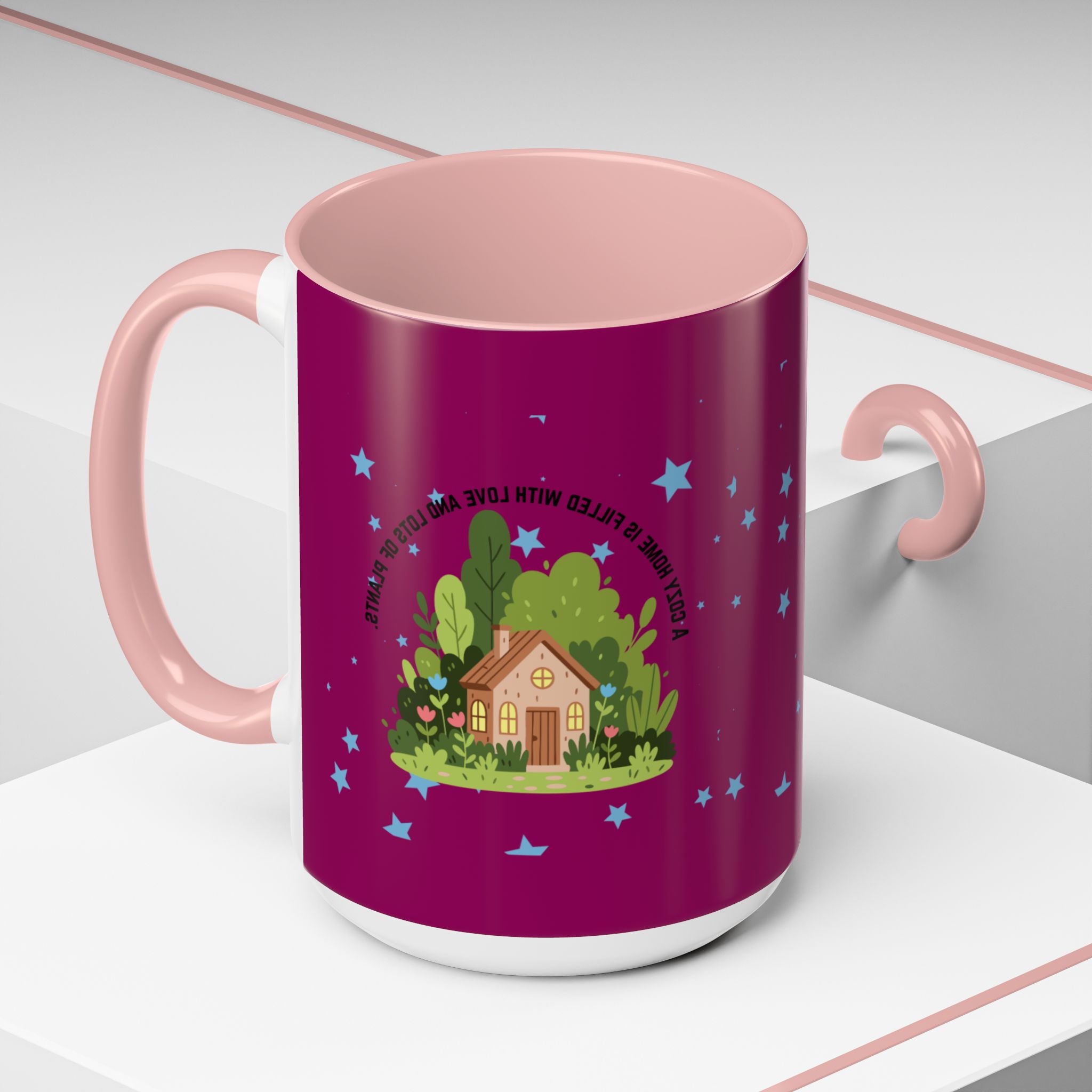 Cozy Cottage Accent Coffee Mug – 'Home Filled with Love and Light' Ceramic 11/15oz