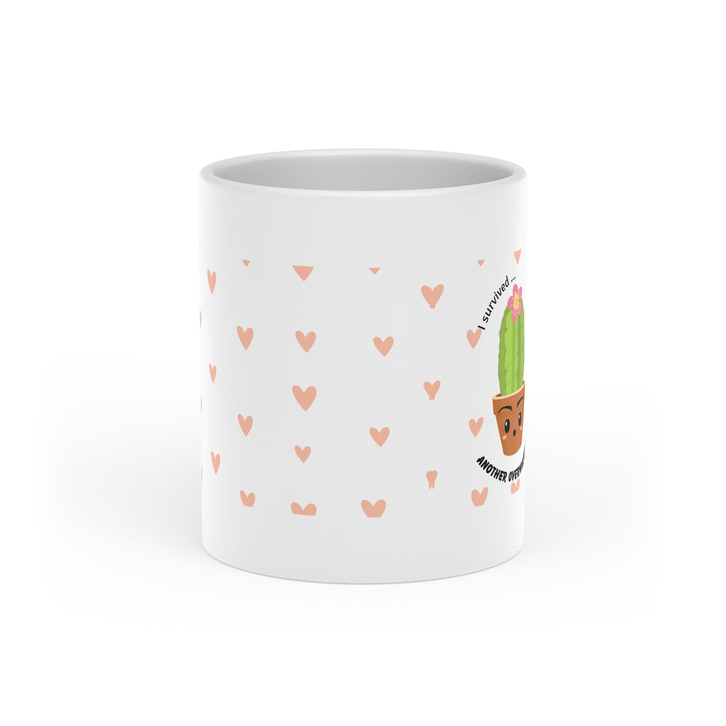 Heart-Shaped Mug - Cute Cacti with Funny Face
