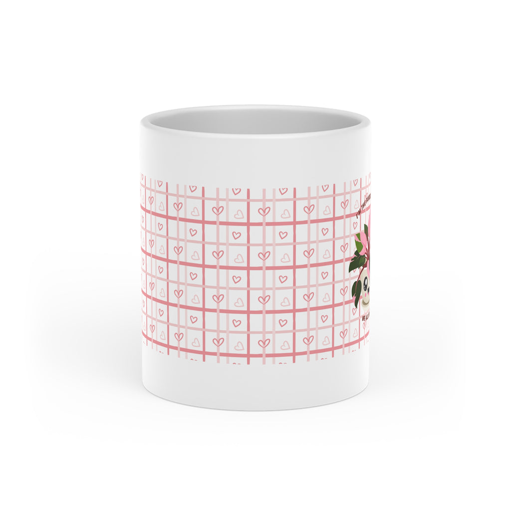 Heart Pattern Floral Mug — Romantic Valentine Coffee Cup