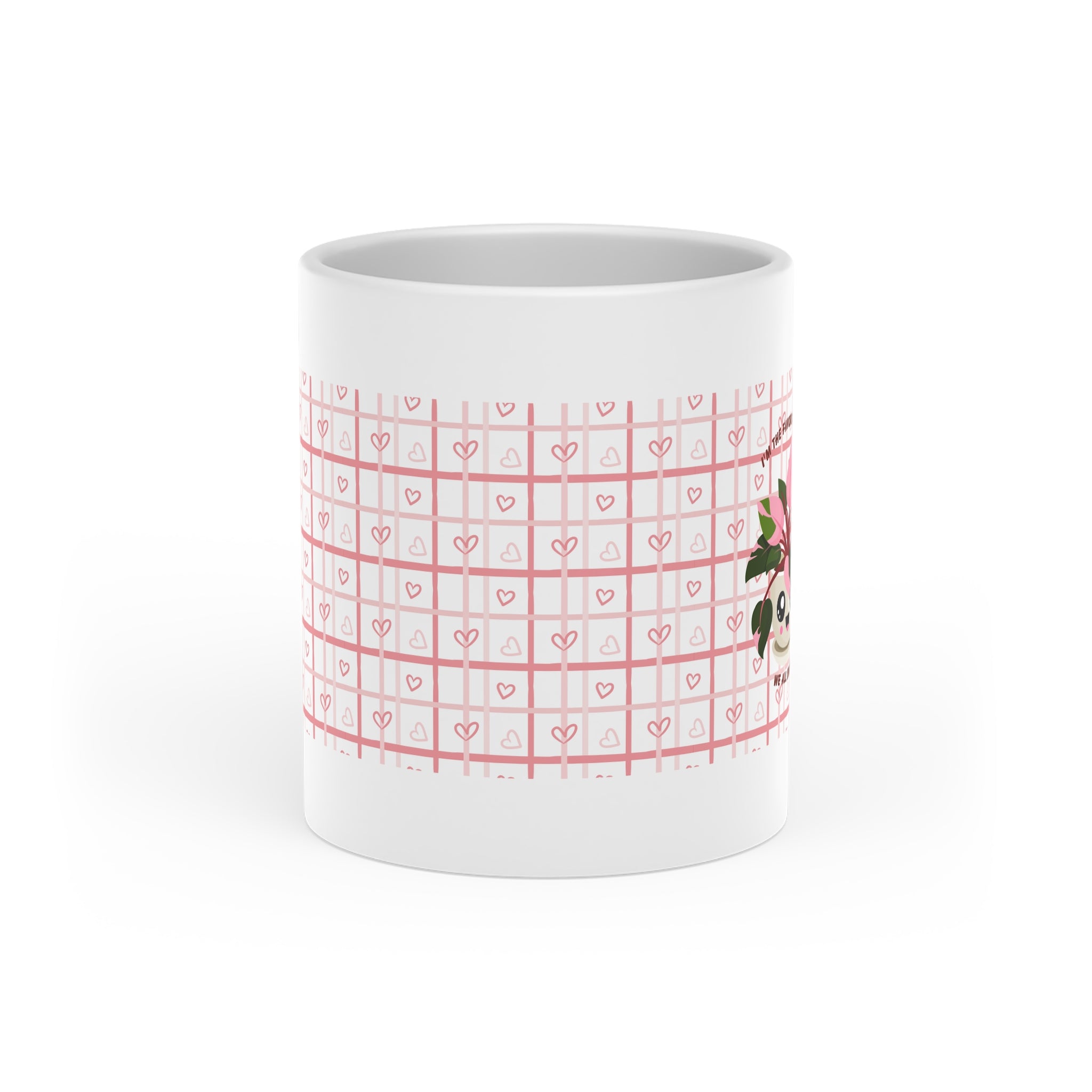 Heart Pattern Floral Mug — Romantic Valentine Coffee Cup