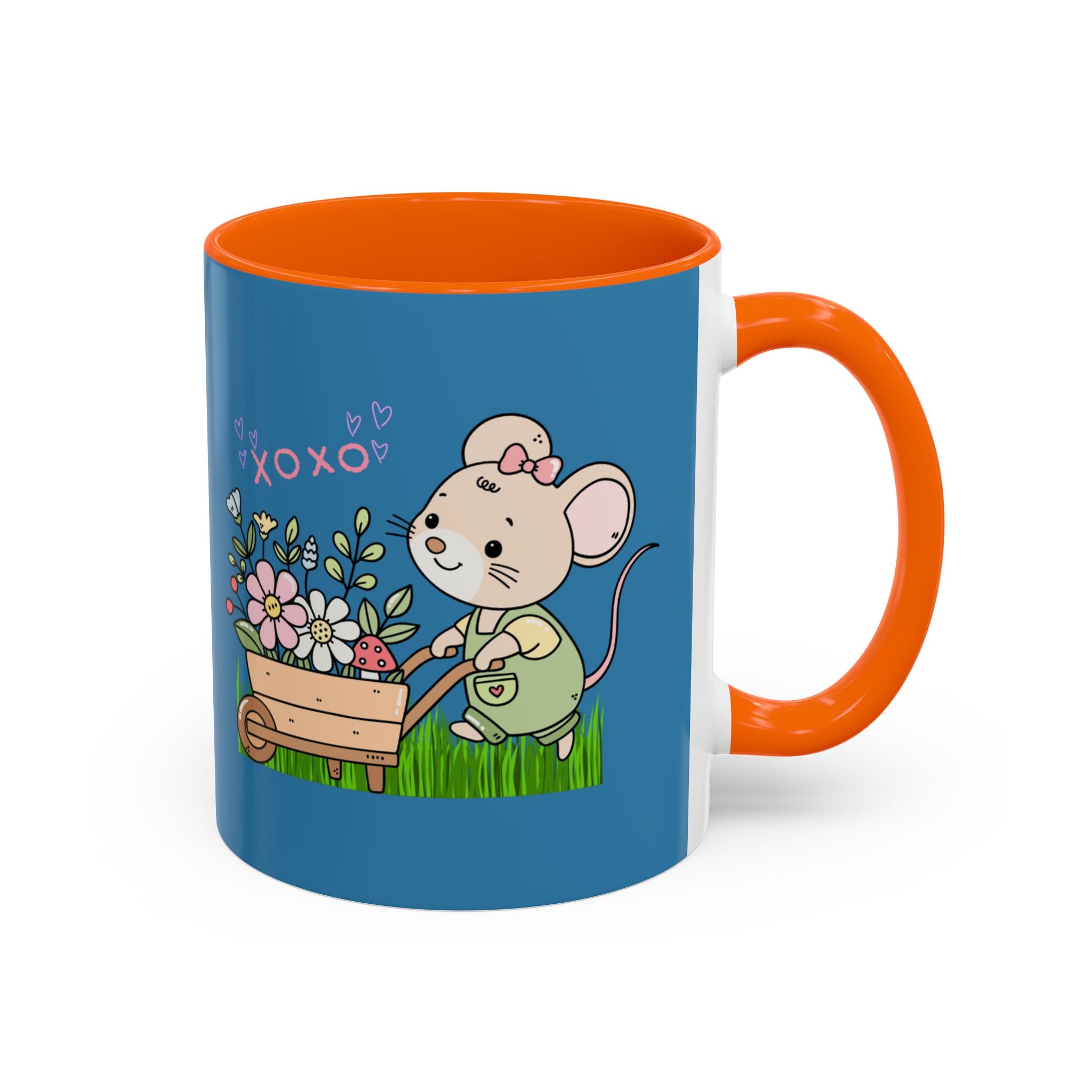 Cute Mouse Floral Coffee Mug — 'XOXO' Accent 11/15oz
