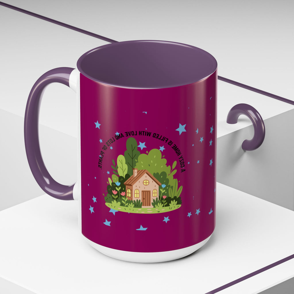 Cozy Cottage Accent Coffee Mug – 'Home Filled with Love and Light' Ceramic 11/15oz