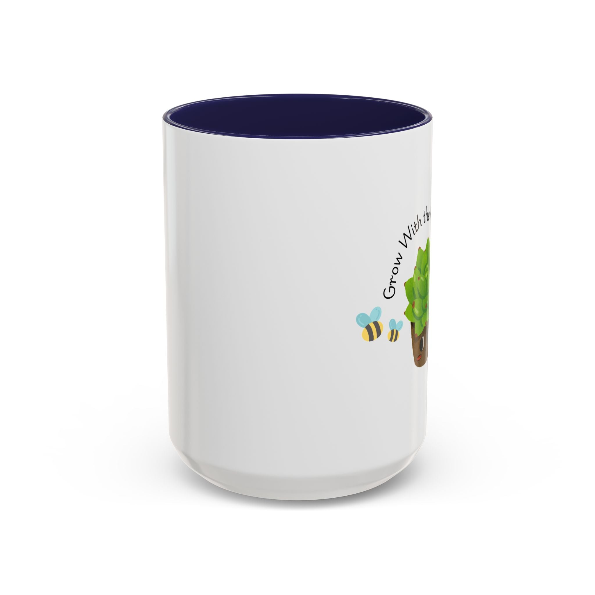Grow With the Flow Succulent Coffee Mug - Cute Plant Lover Gift (11/15oz)