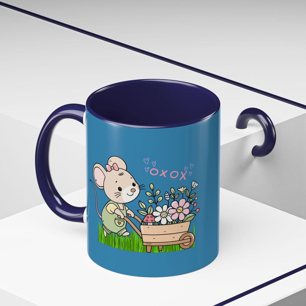 Cute Mouse Floral Coffee Mug — 'XOXO' Accent 11/15oz