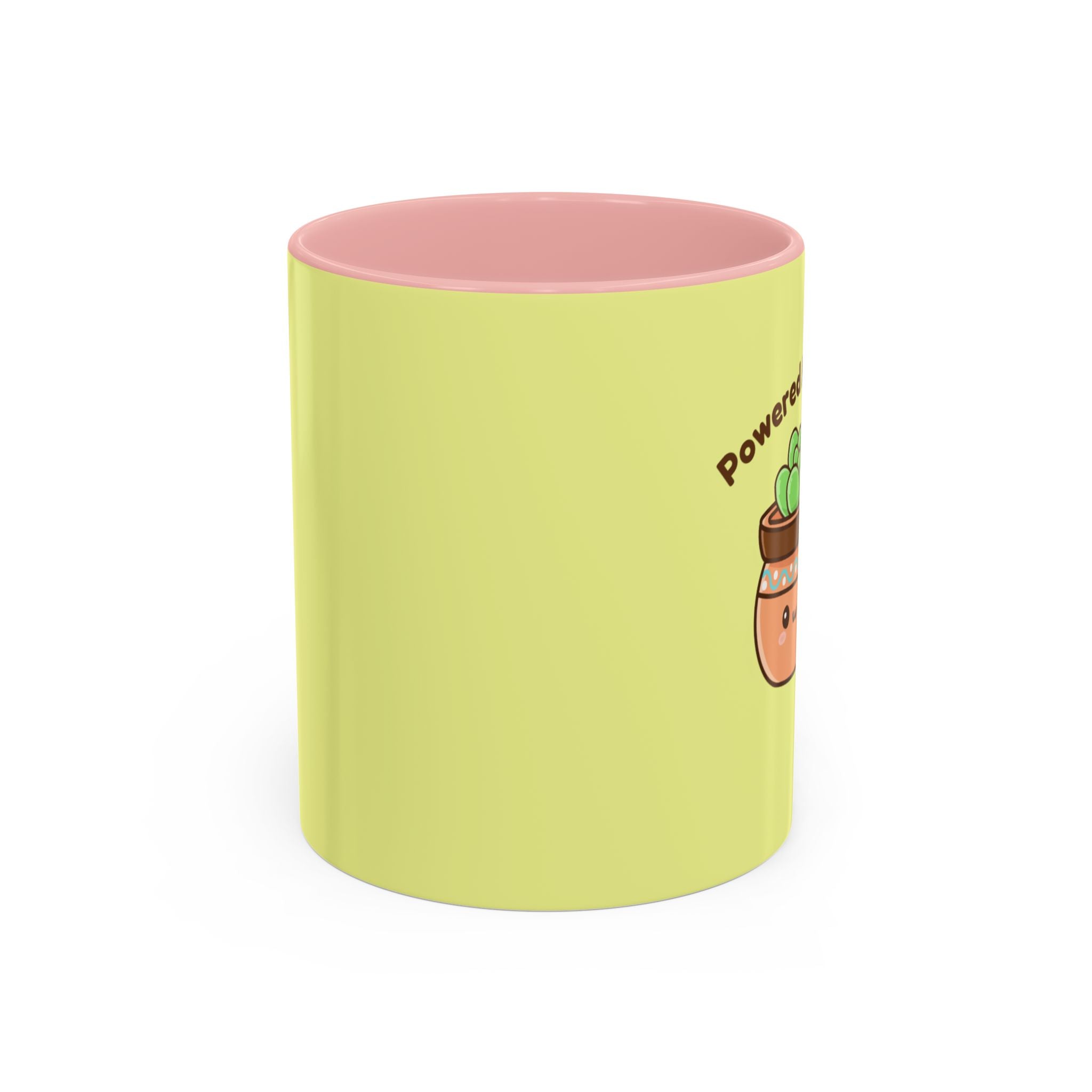 Powered by Plants Succulent Coffee Mug – Cute Kawaii Plant Lover Gift (11/15oz)