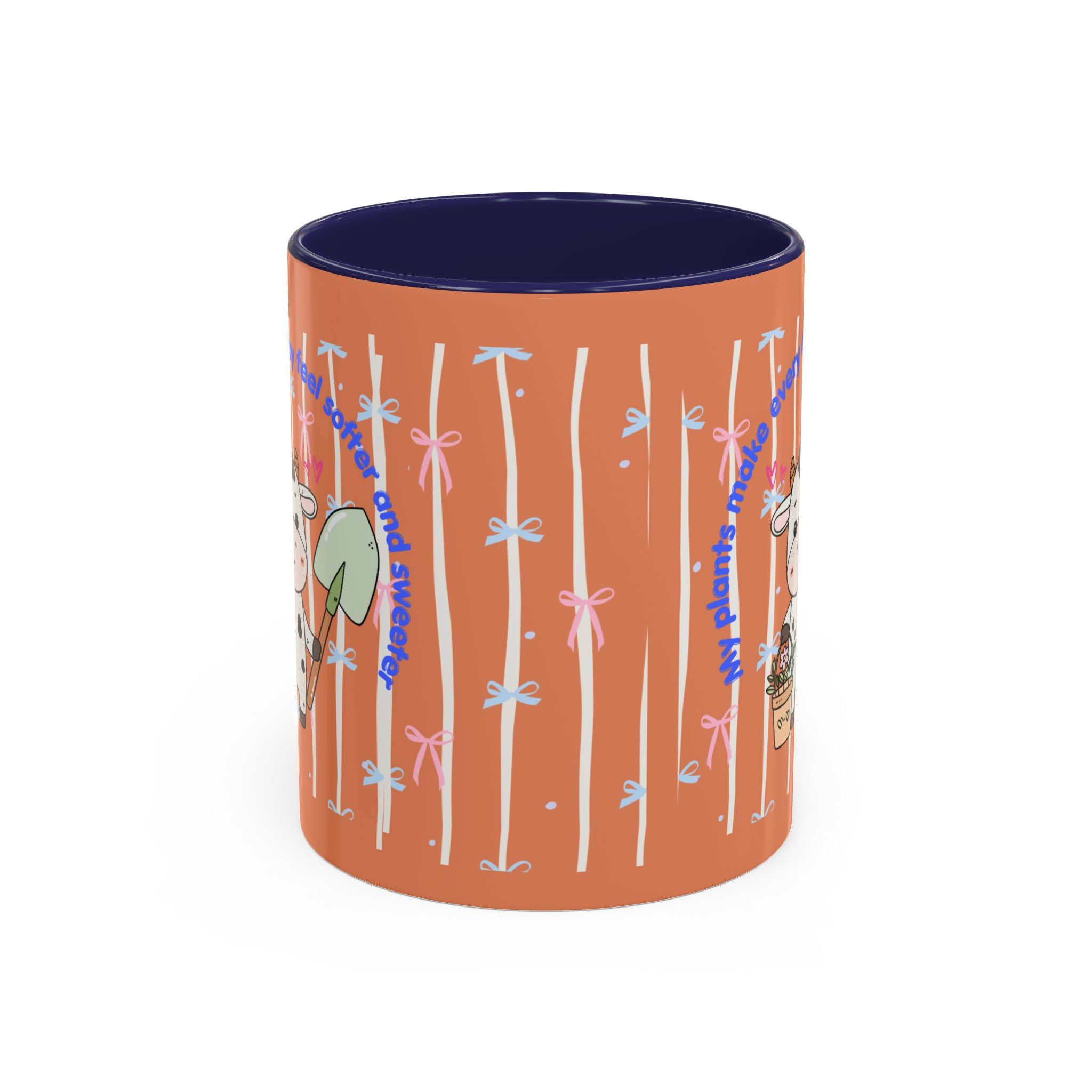 Cow Gardener Coffee Mug — Cute Cow with Shovel & Plant Pot Accent Mug (11/15oz)