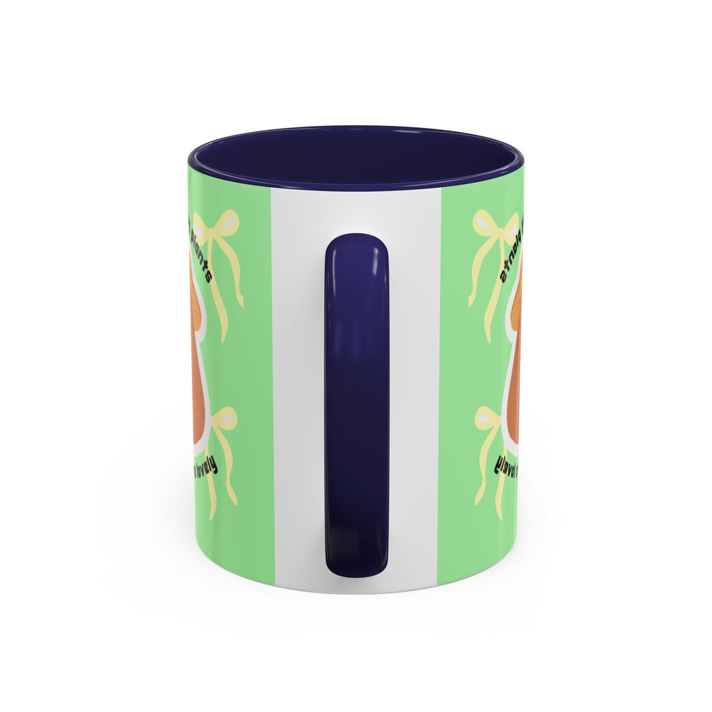 Accent Coffee Mug - Cute Bear Watering Plants ‘Cute Pots and Happy Plants Make Life Extra Lovely’