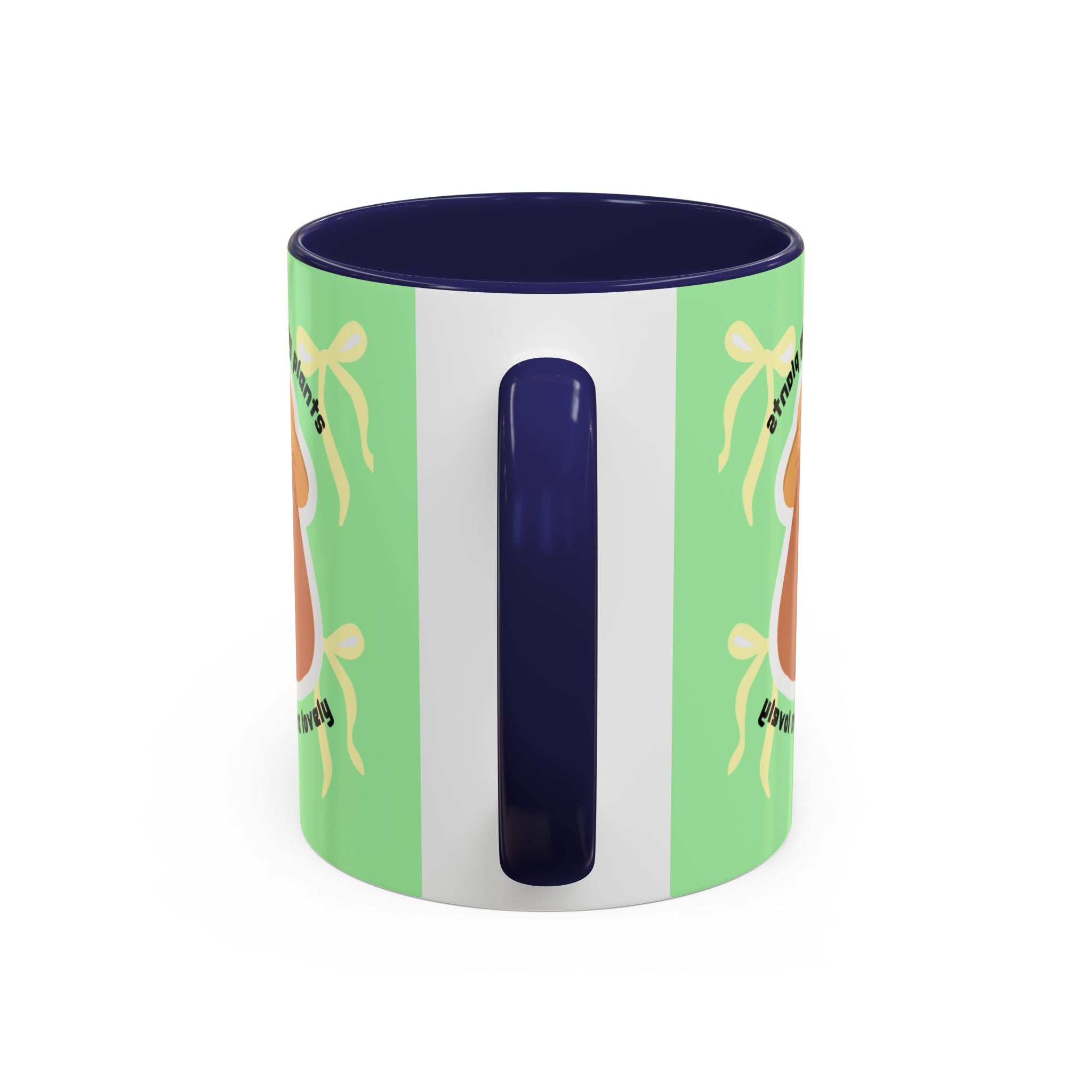 Accent Coffee Mug - Cute Bear Watering Plants ‘Cute Pots and Happy Plants Make Life Extra Lovely’