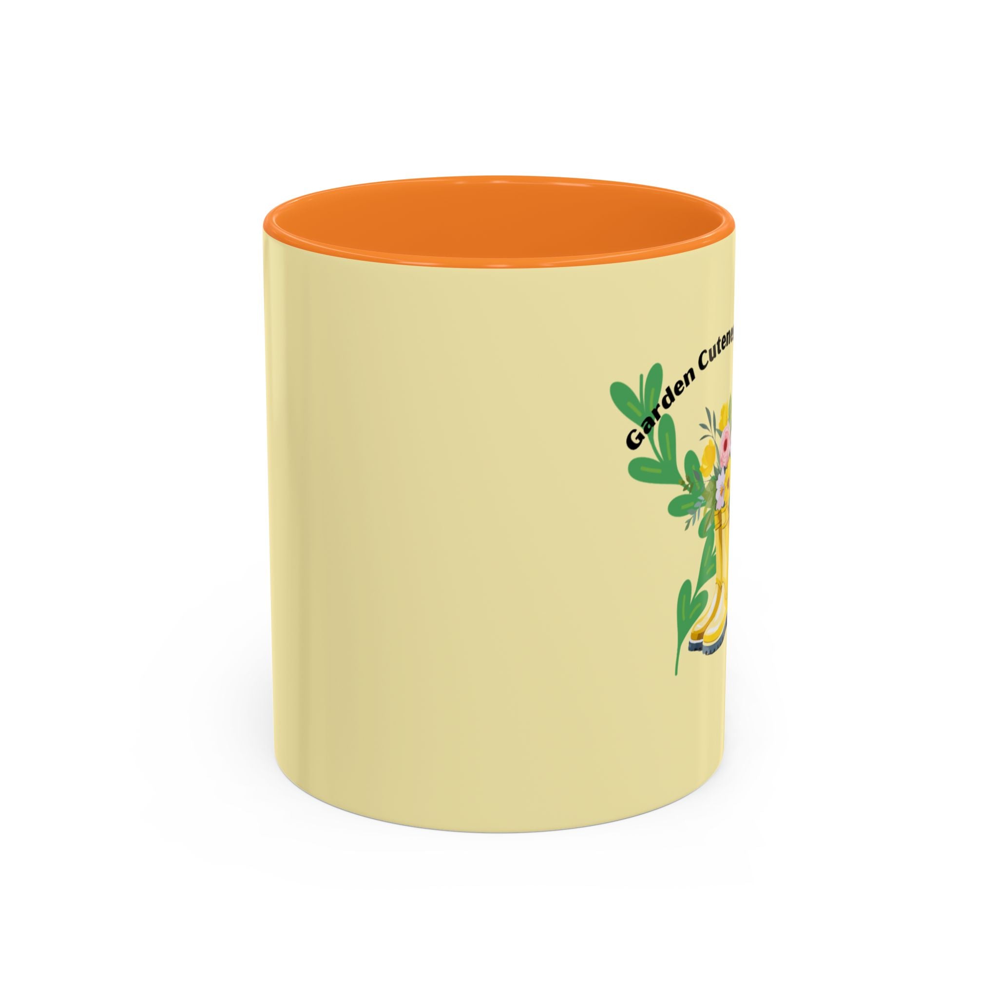 Yellow Rain Boot Floral Mug — “Garden Cuteness Growing” Coffee Cup (11oz/15oz)