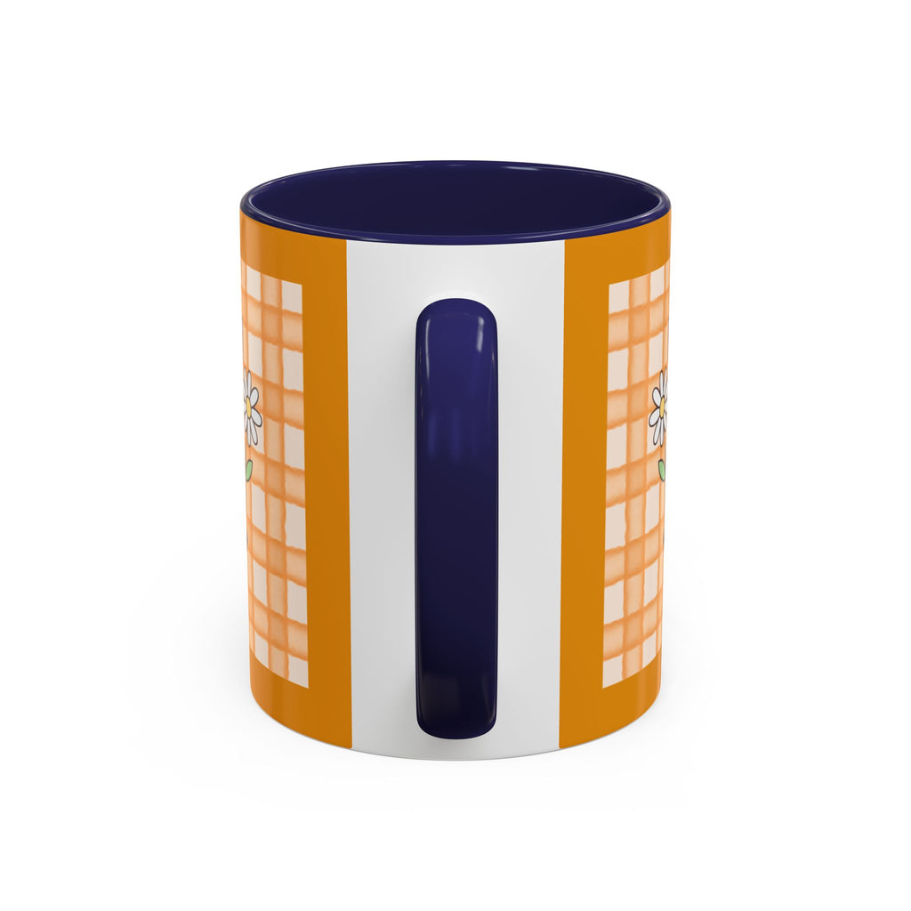Cute Cow Plaid Accent Coffee Mug — Farmhouse Daisy Cow Design (11/15oz)