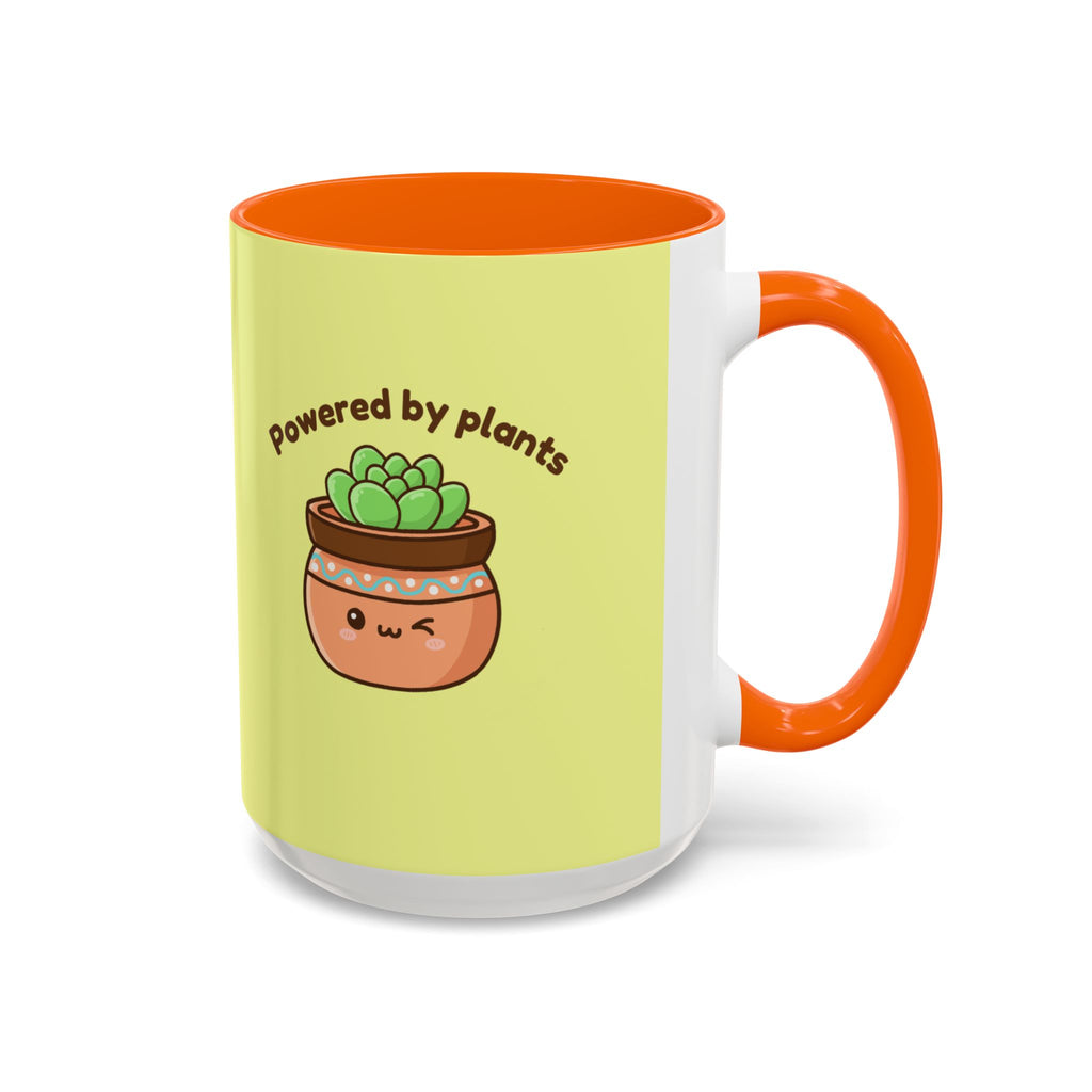 Powered by Plants Succulent Coffee Mug – Cute Kawaii Plant Lover Gift (11/15oz)