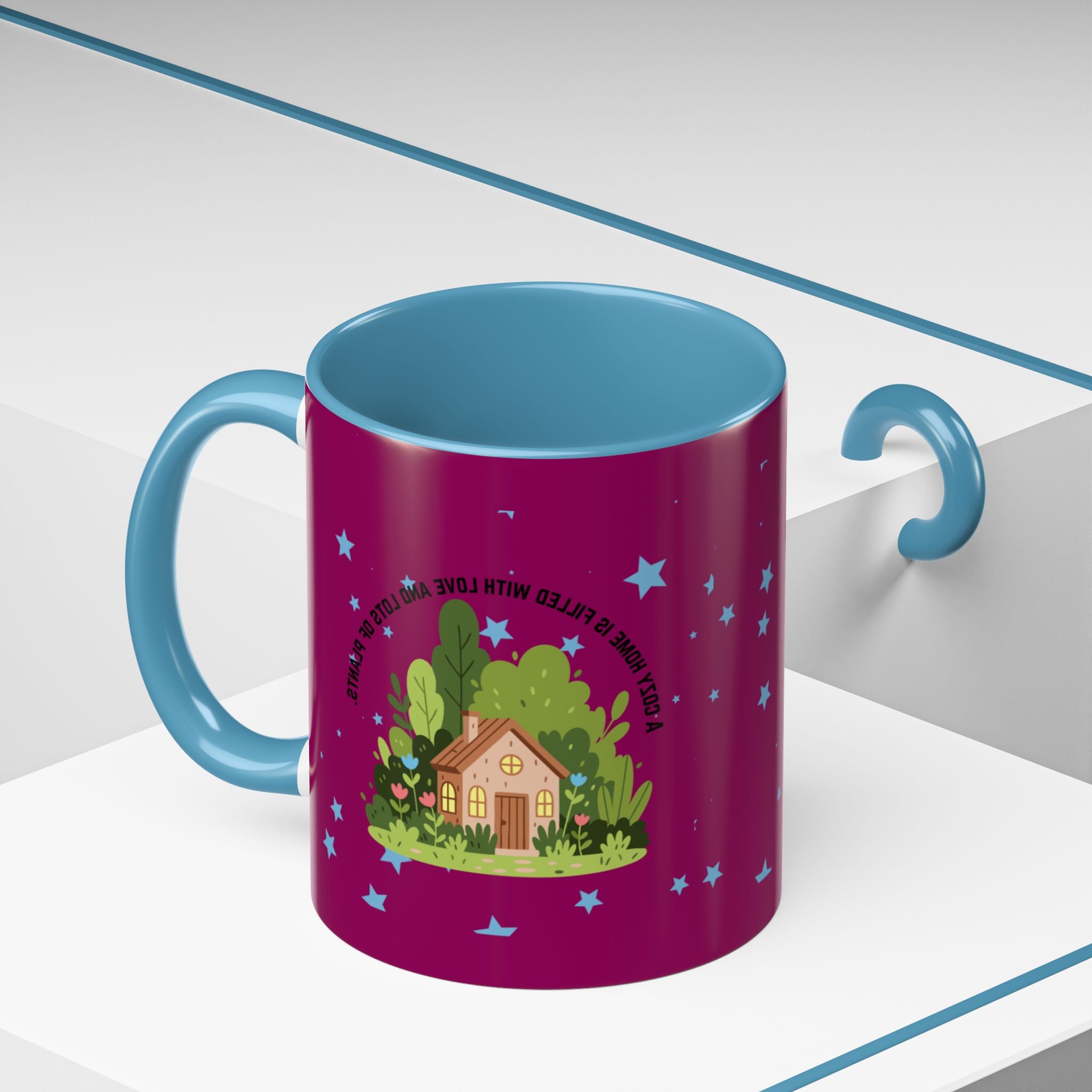 Cozy Cottage Accent Coffee Mug – 'Home Filled with Love and Light' Ceramic 11/15oz