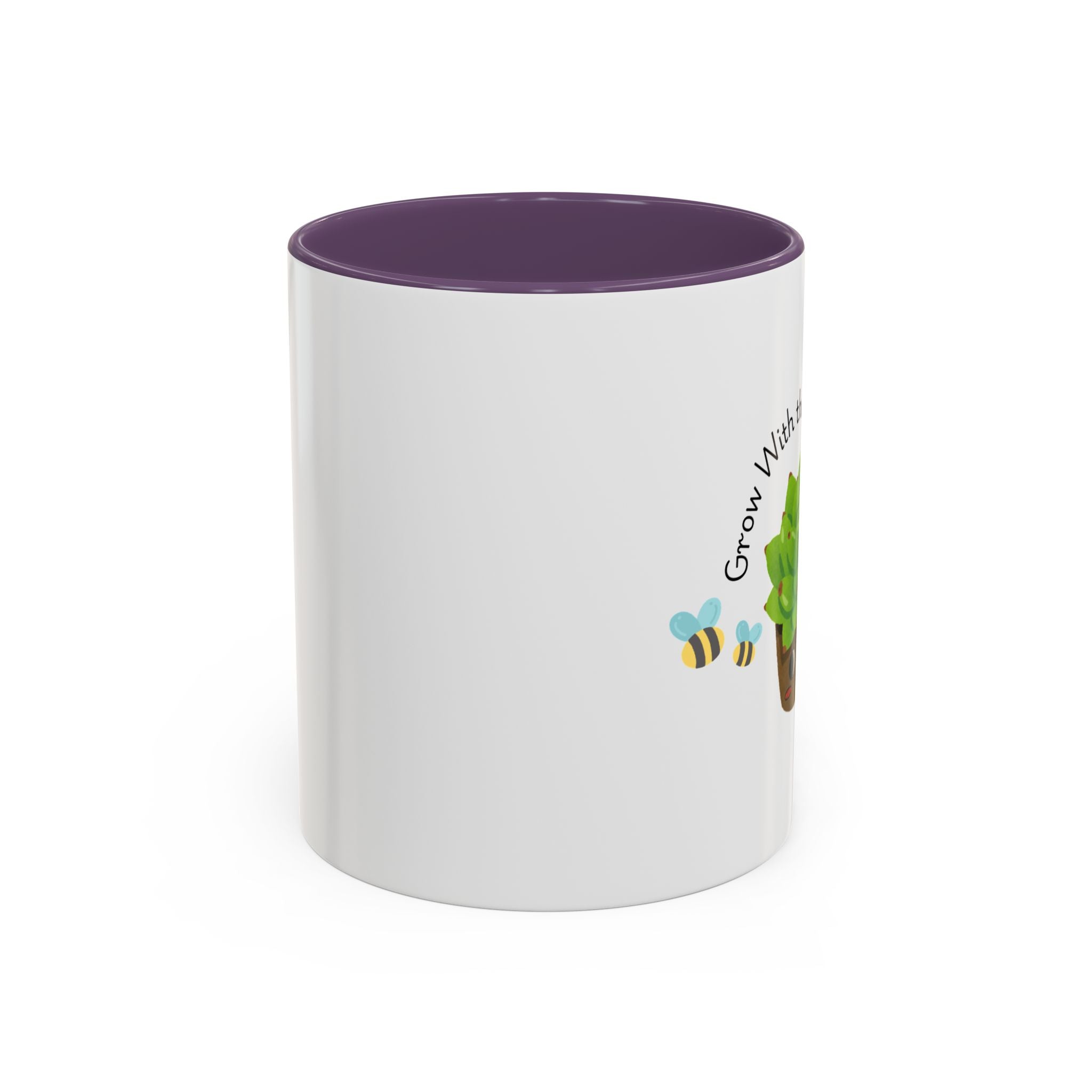 Grow With the Flow Succulent Coffee Mug - Cute Plant Lover Gift (11/15oz)
