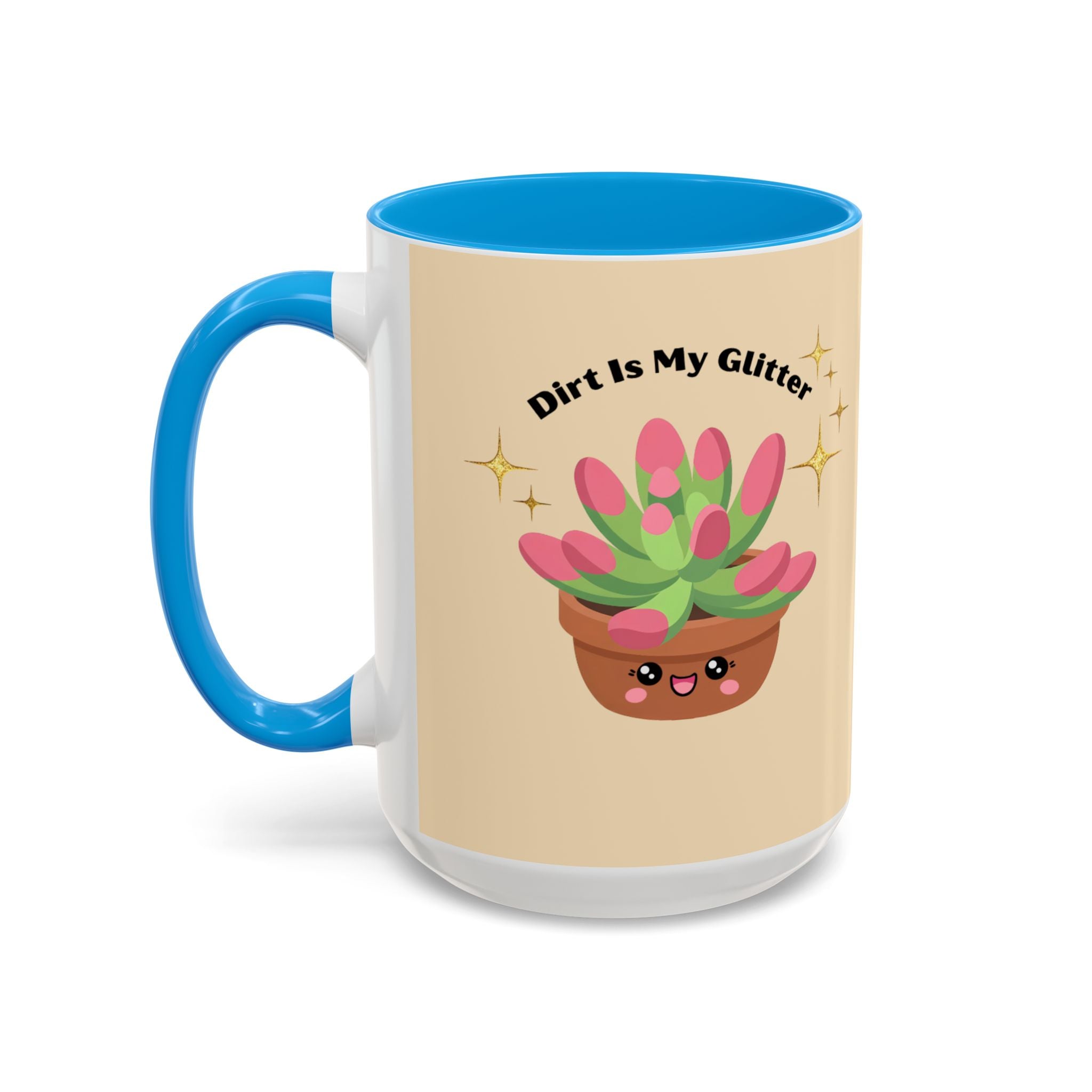 Cactus Coffee Mug — Cute Potted Plant Mug with Sparkles (11oz & 15oz)
