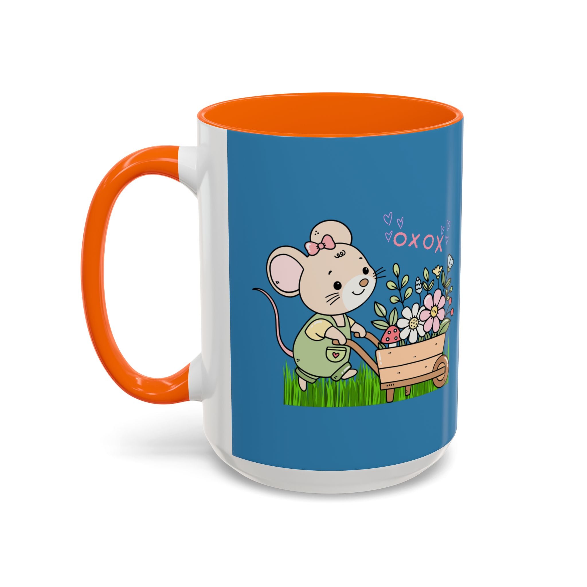 Cute Mouse Floral Coffee Mug — 'XOXO' Accent 11/15oz
